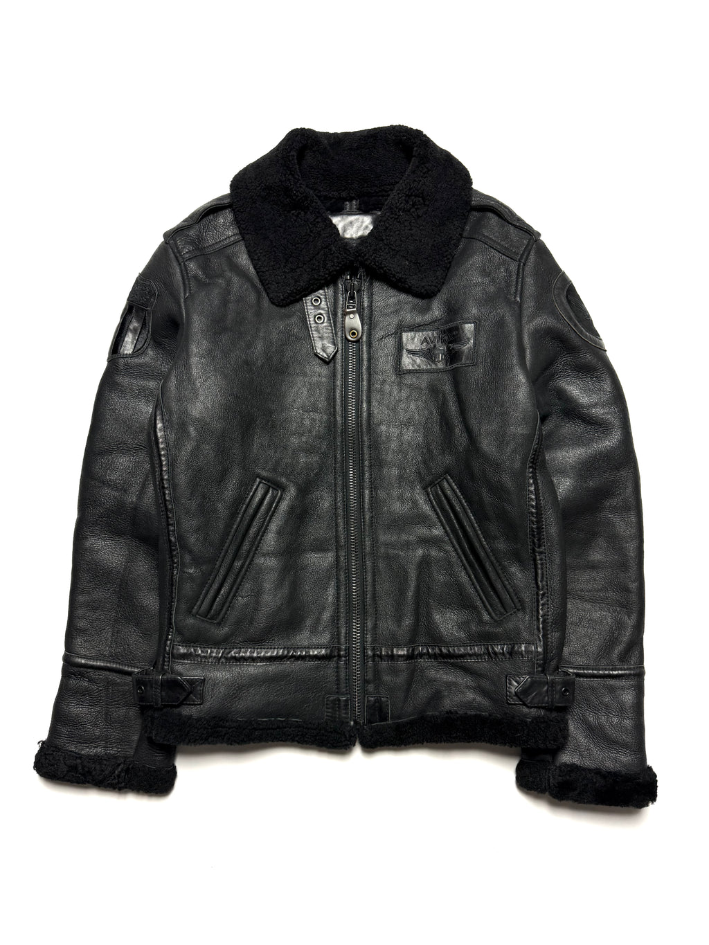 Avirex Type B-6 Patched Black Flight Jacket