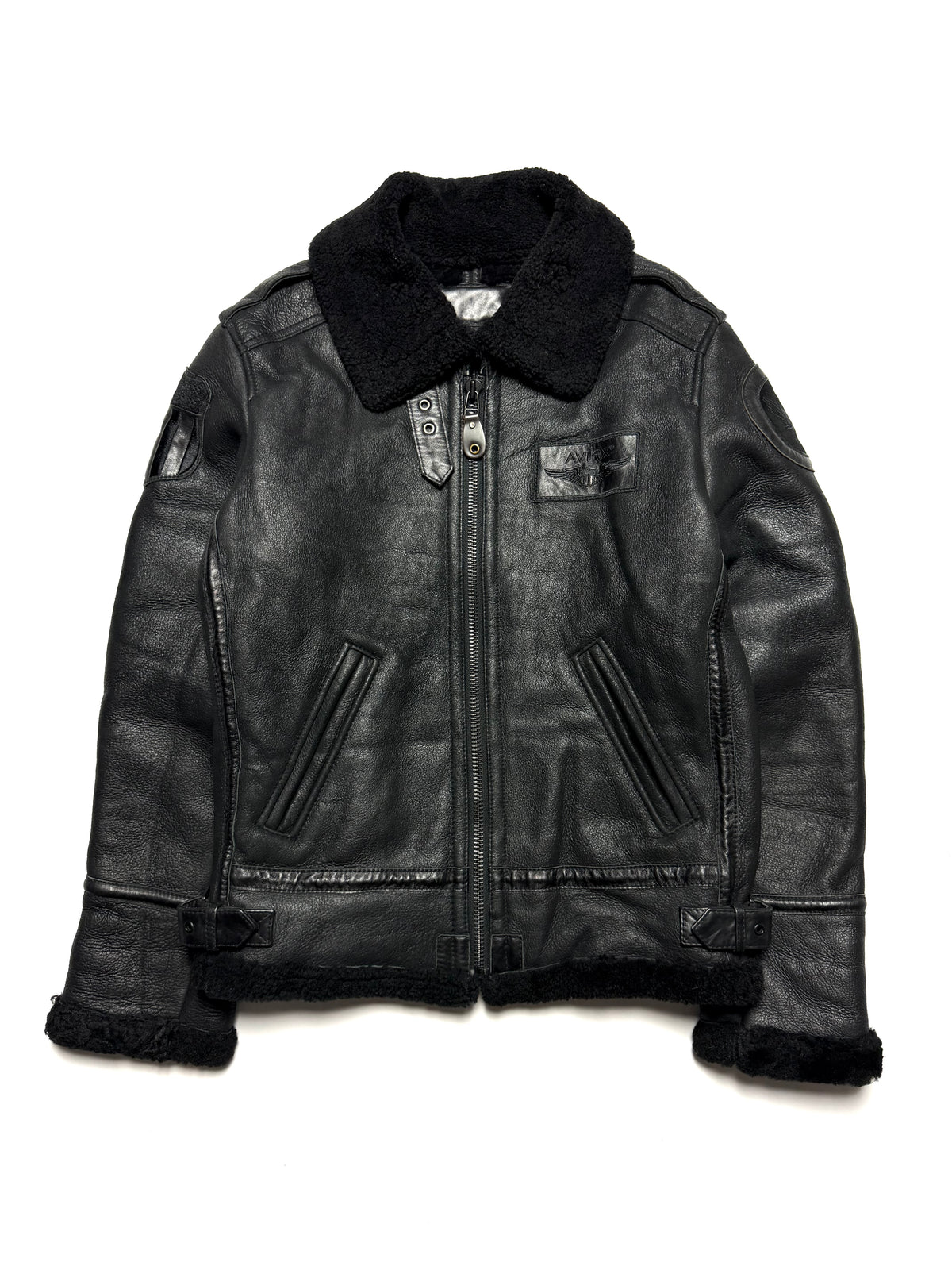 Avirex Type B-6 Patched Black Flight Jacket