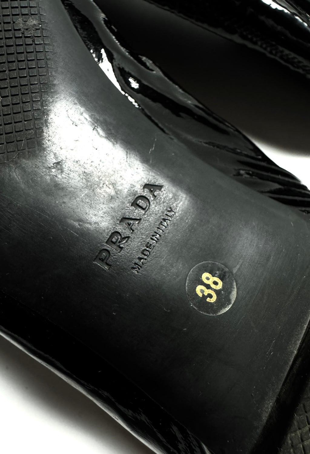 Prada Black Patent Leather Square-toe Ballet Flats