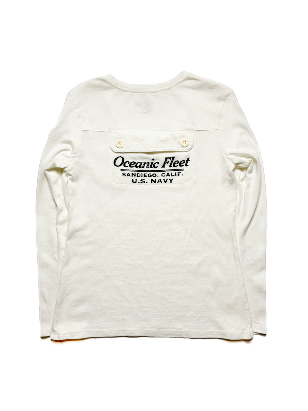 AVIREX white oceanic fleet navy long sleeve 90s