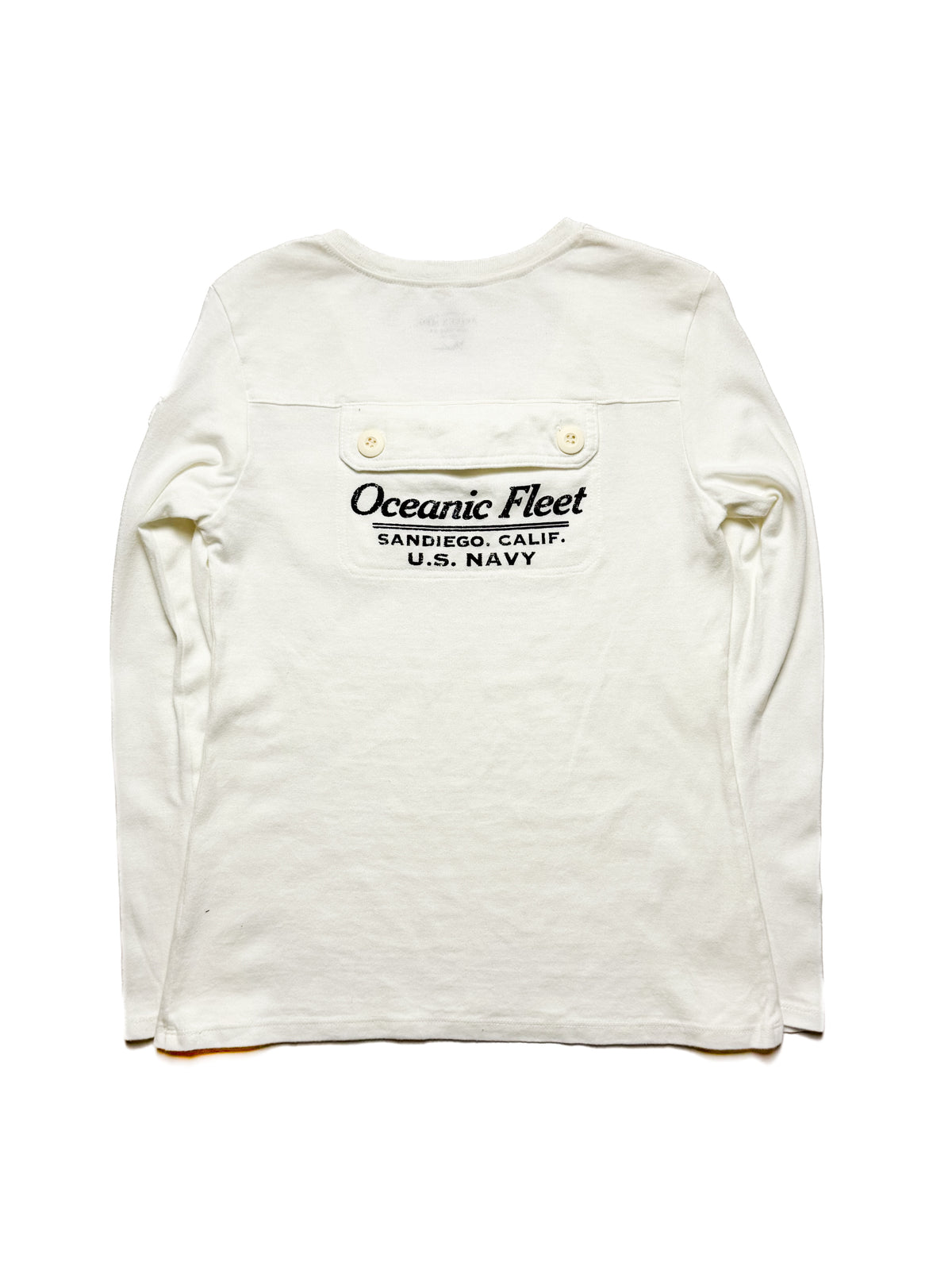 AVIREX white oceanic fleet navy long sleeve 90s