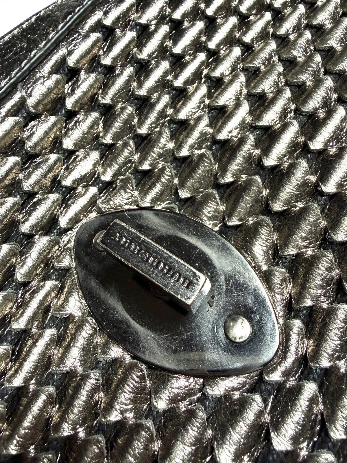 Burberry Platinum Woven Cross Bag 2010s