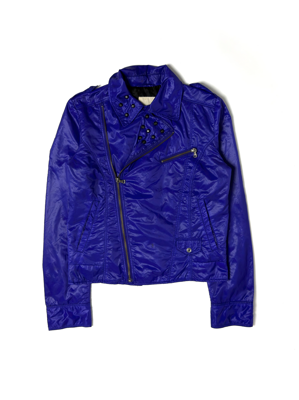 Diesel Purple Nylon Biker Jacket