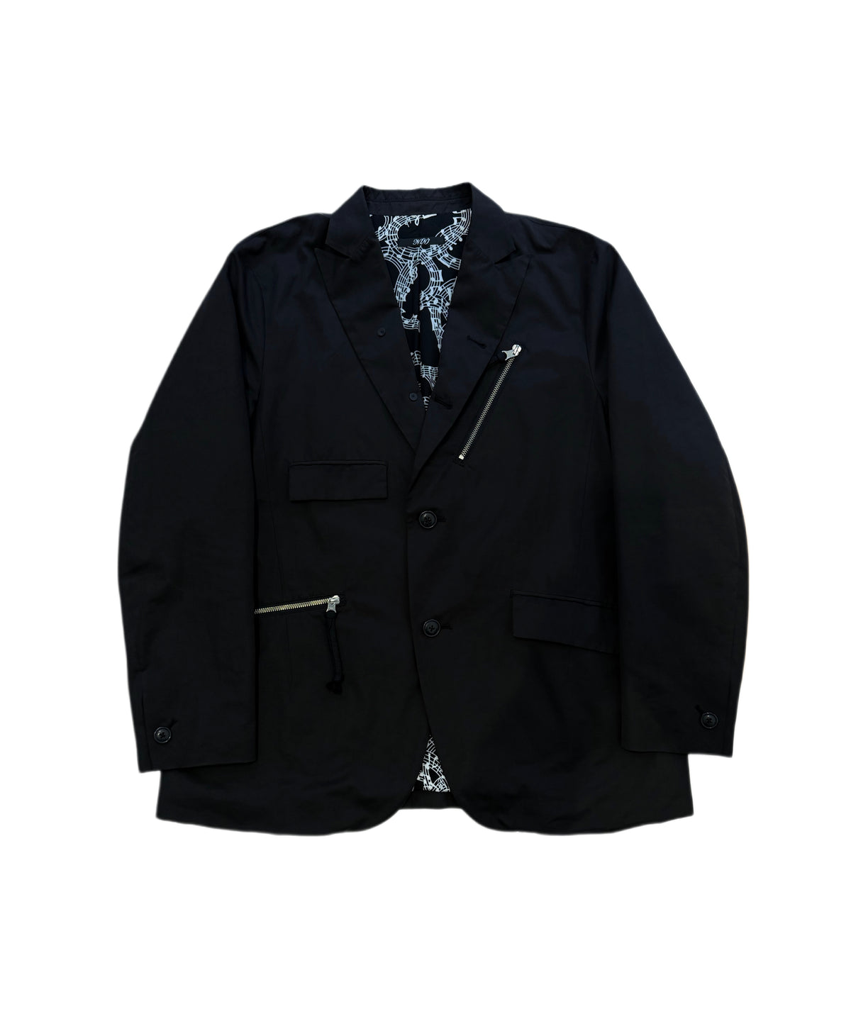 Number (n)ine Black Blazer Zip Pocket Jacket