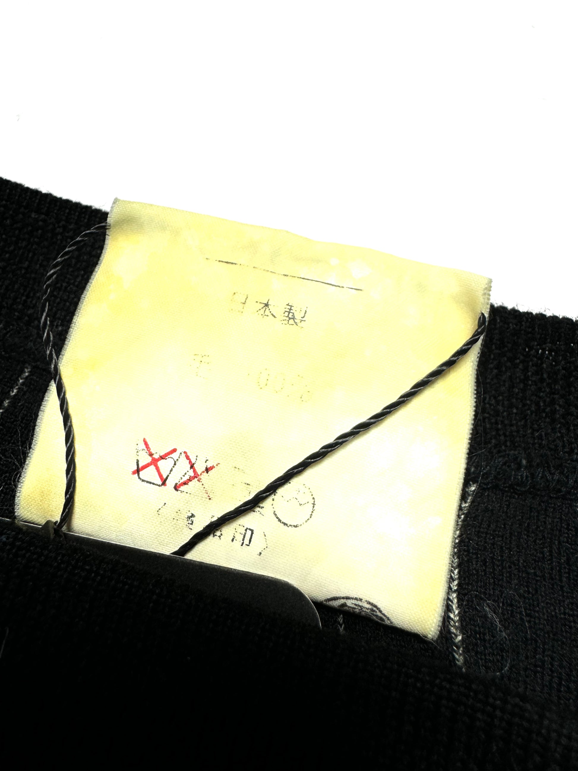 Y's Yohji Yamamoto Black Wool Stripe Long Sleeve 90s