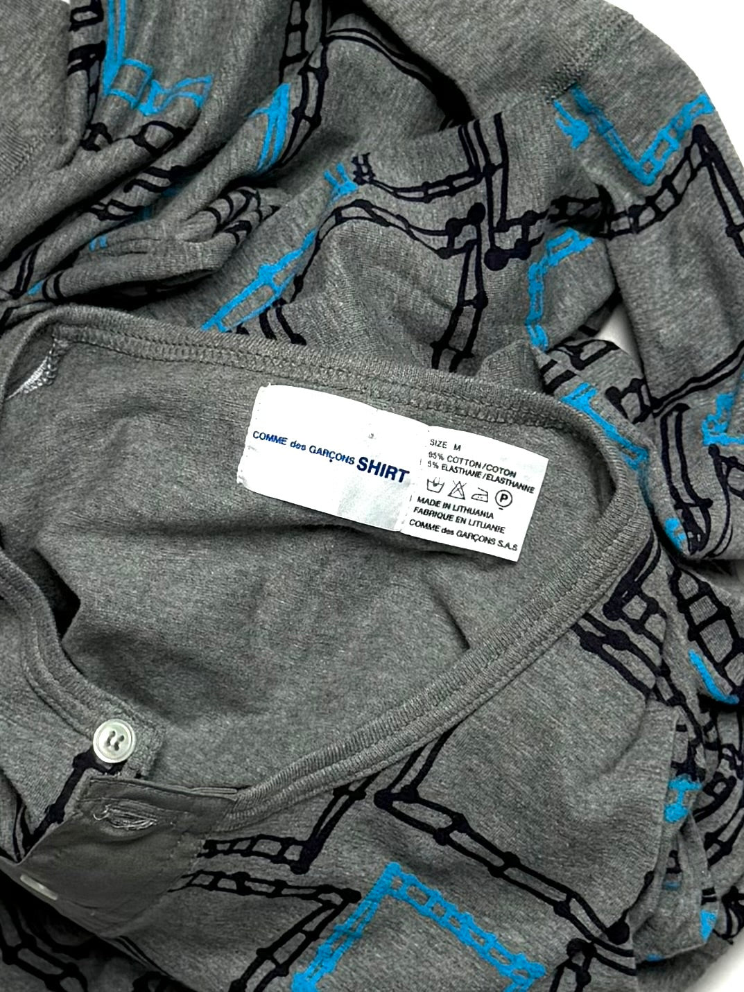 COMME DES GARCONS Shirt Henley Square Long Sleeve