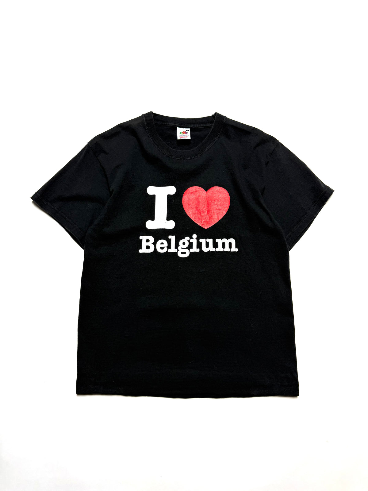 Vintage I Love Belgium Heavy Black Tee 90s