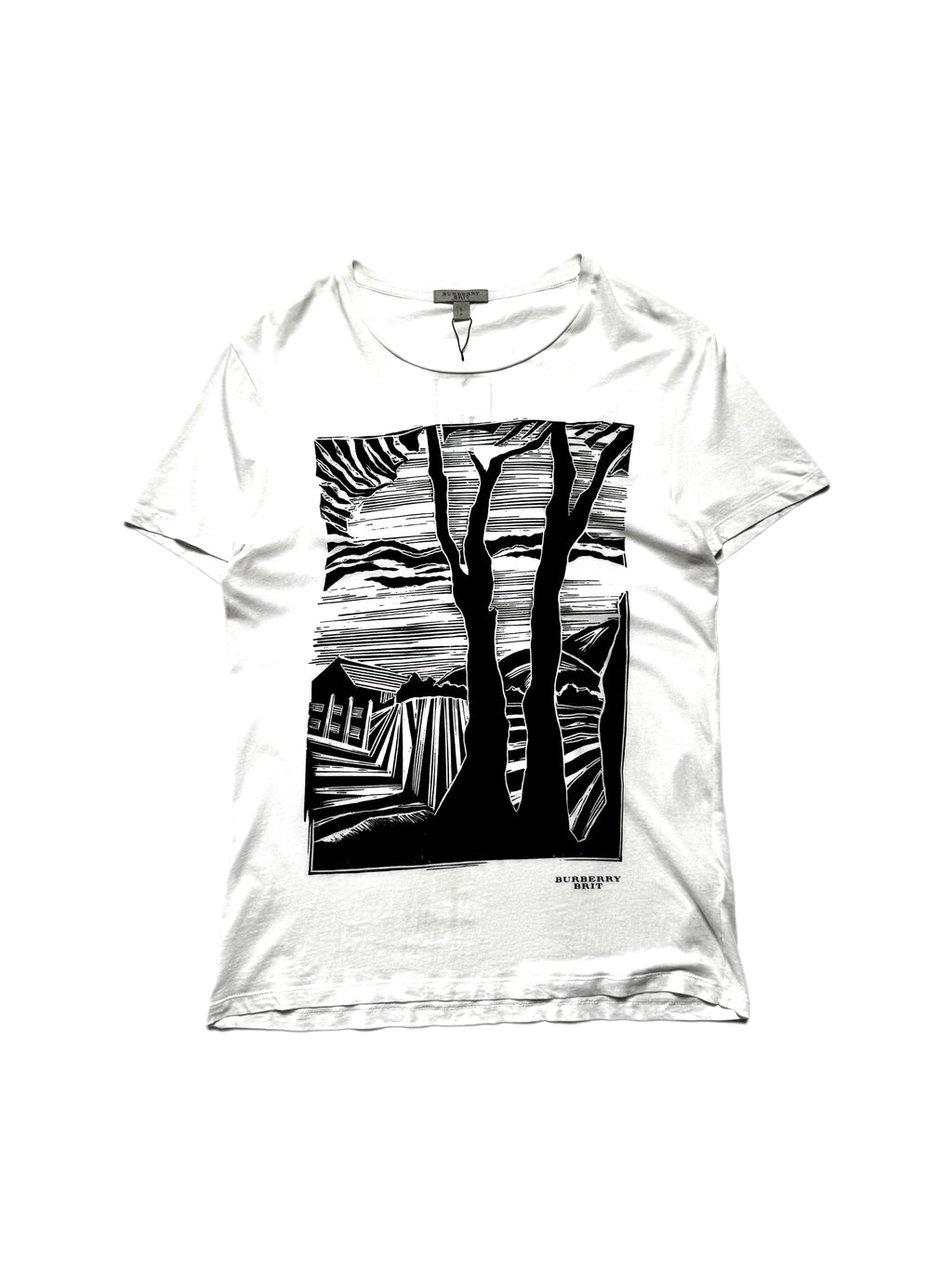 Burberry Brit White Tree Print Tee