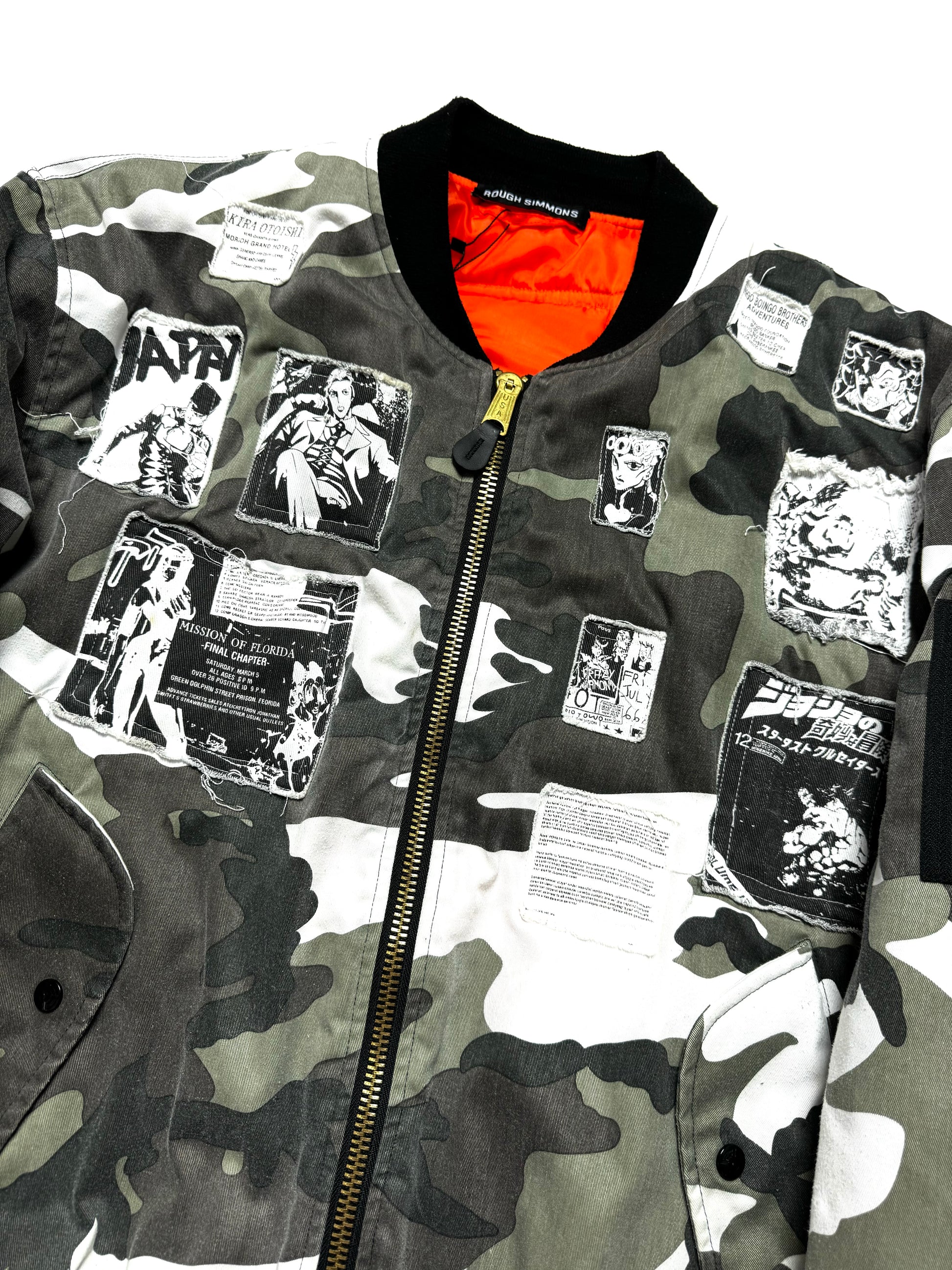 Rough Simmons Anime Bomber Grey Camo Jacket