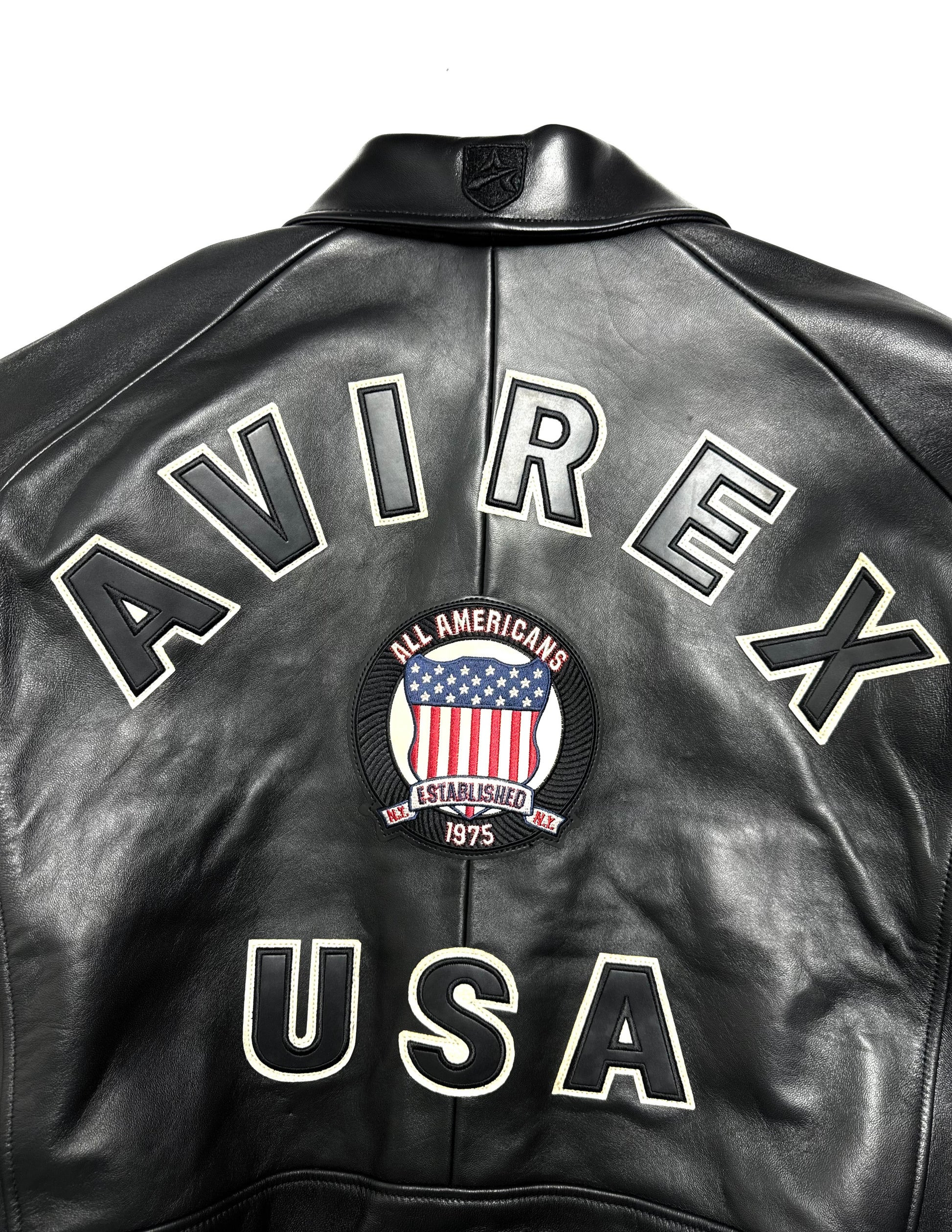 Avirex Varisty Black Leather Jacket