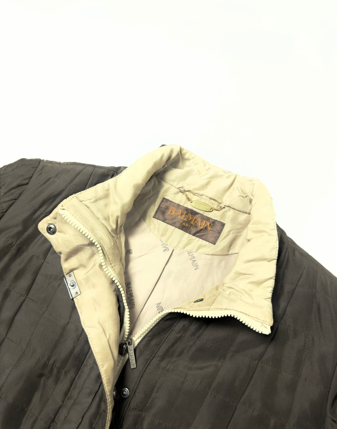 Balmain Dark Brown Quilted Jacket 90-00s