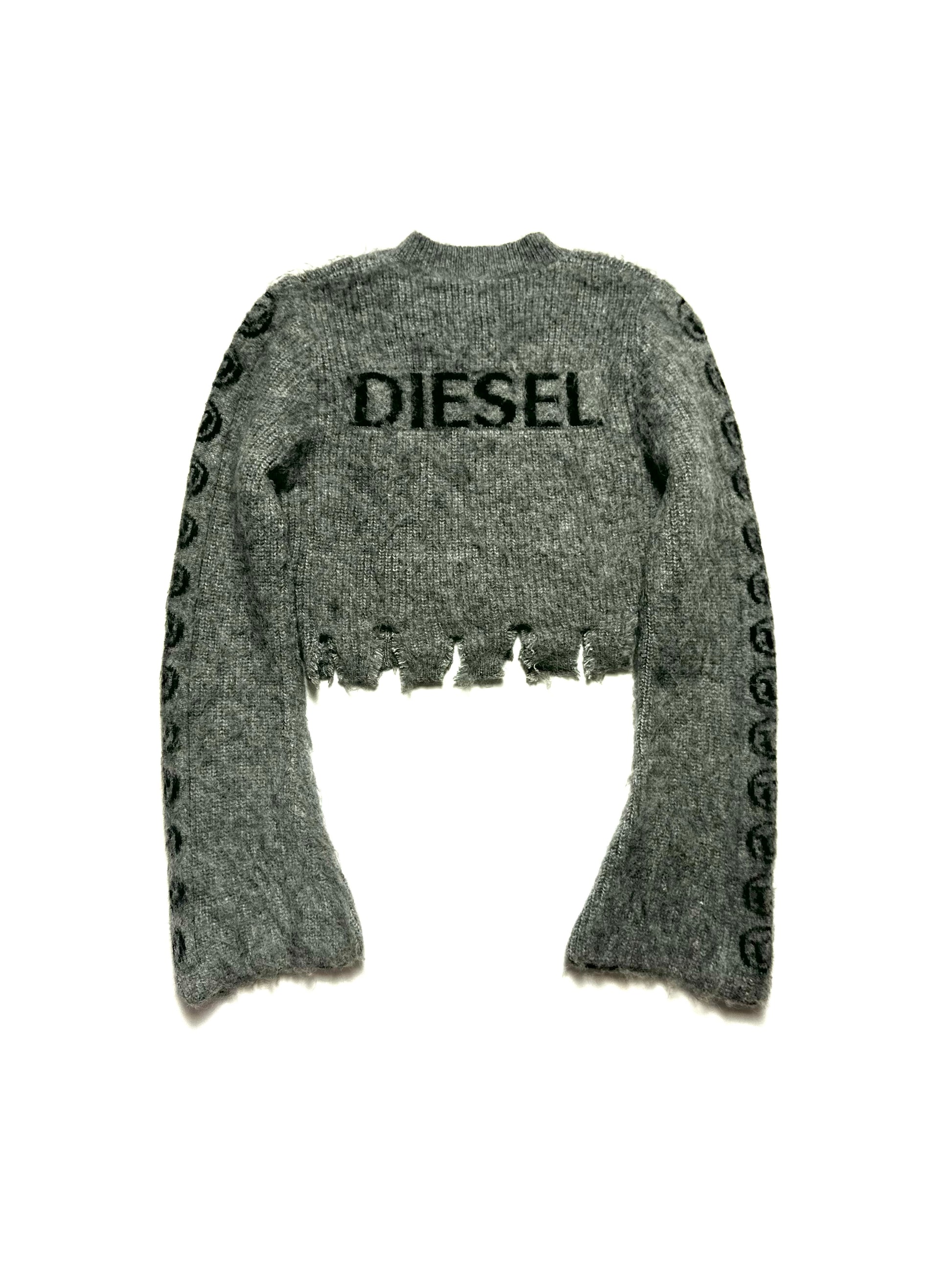 Diesel Cropped Distressed Knit Top
