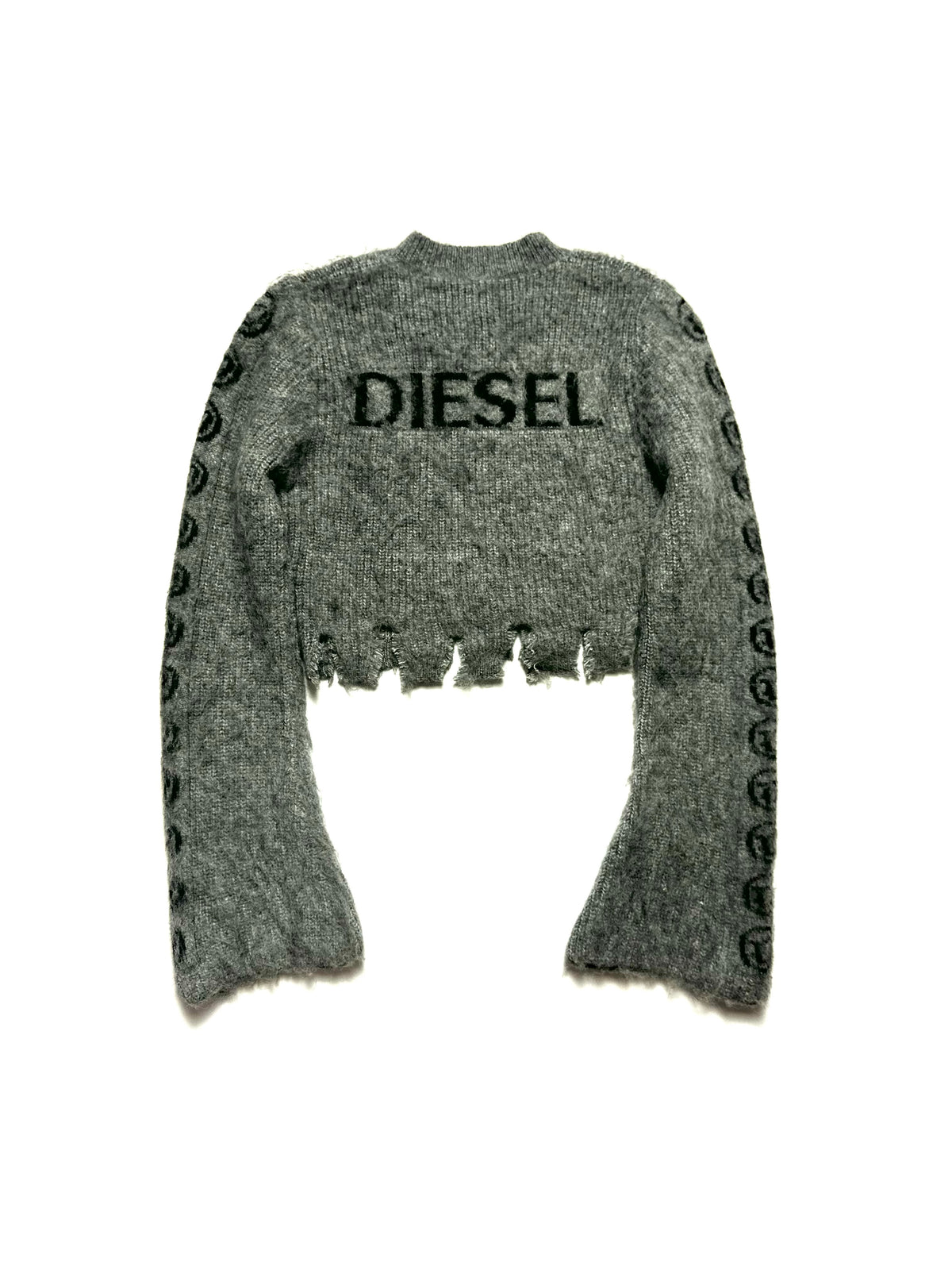 Diesel Cropped Distressed Knit Top