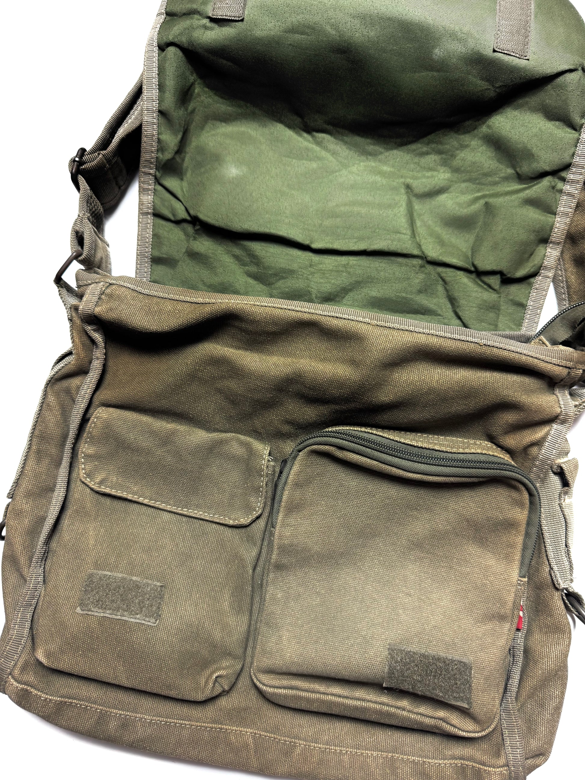 Diesel Spare Parts Line Olive Green Cross Messenger Bag 90s