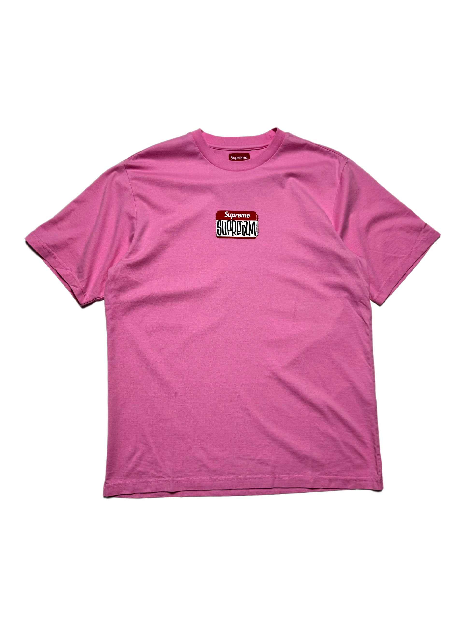Supreme Name Tag Pink Tee