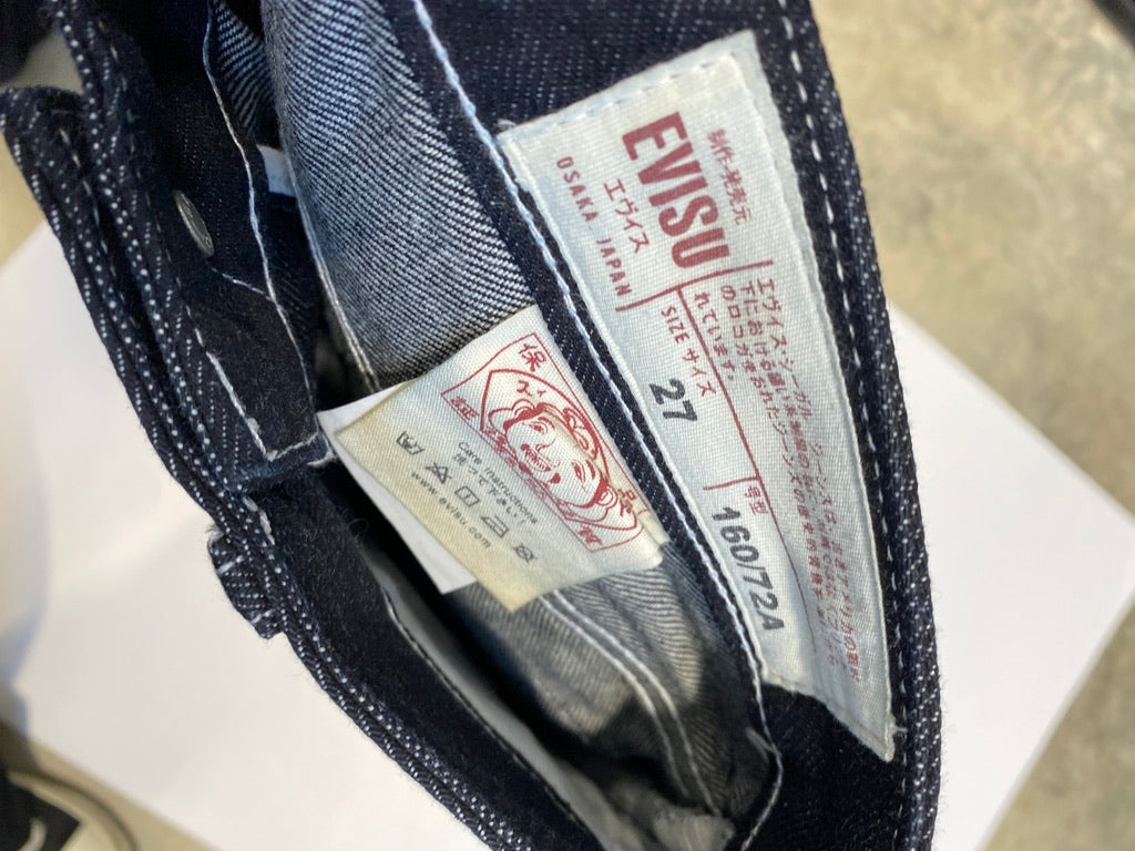 Evisu Embroidery Flower White Daicock Denim Jean