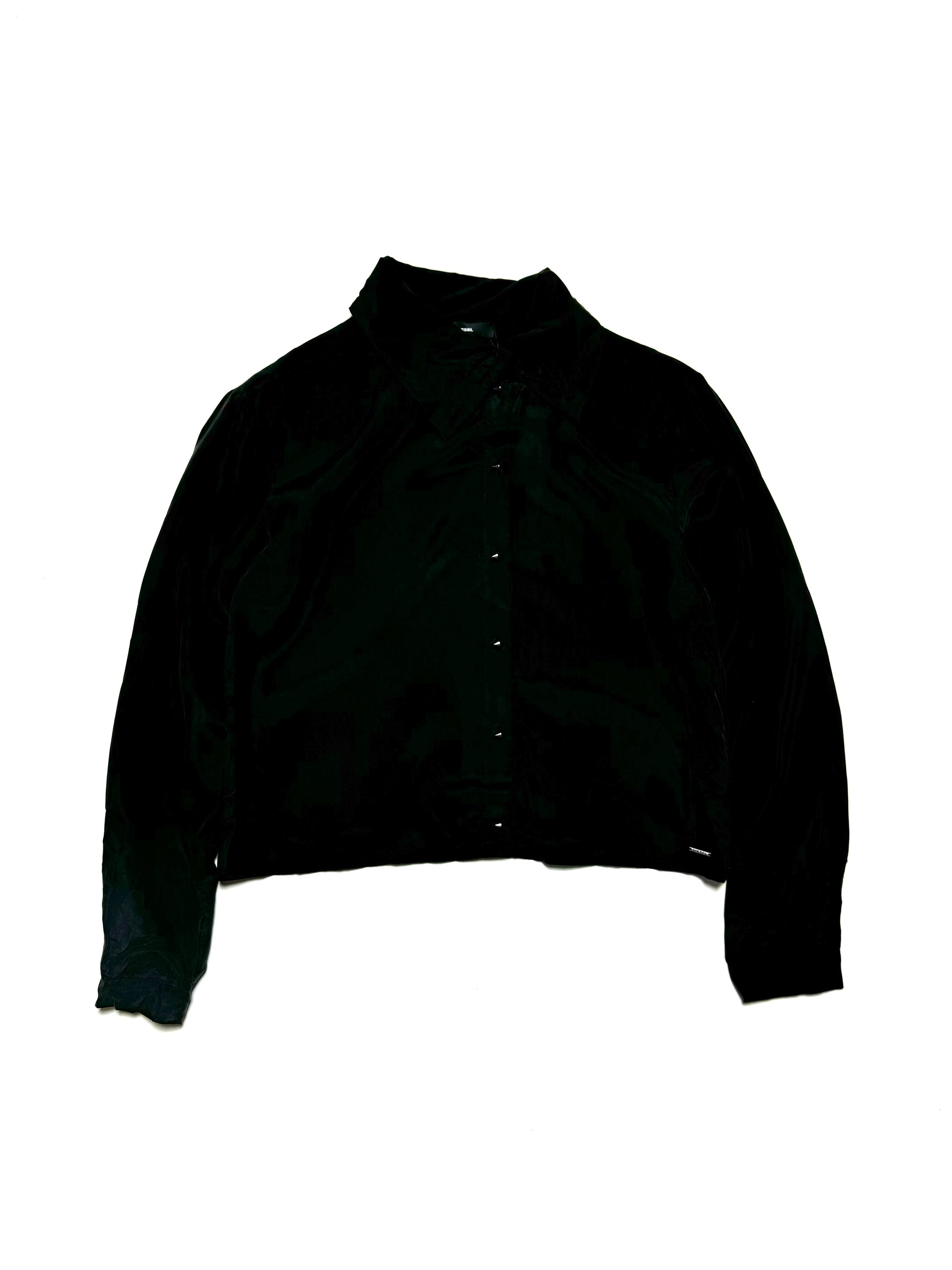 Diesel Black Asymmetrical Collar Shirt