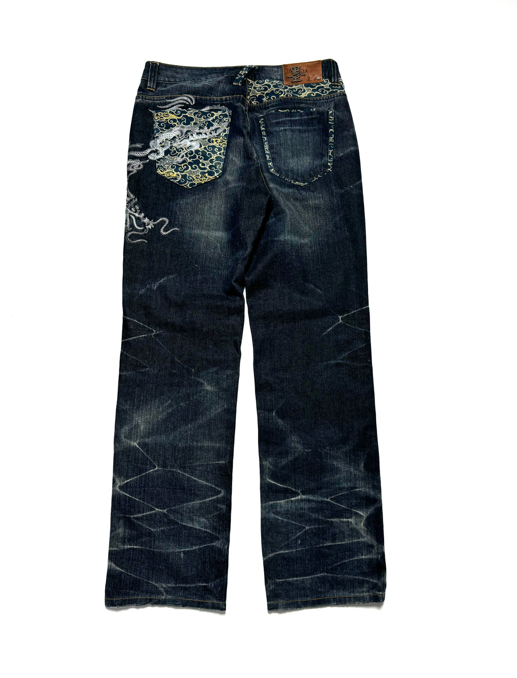 Big Train Y2K Japanese Washed Embroidery Denim Jean