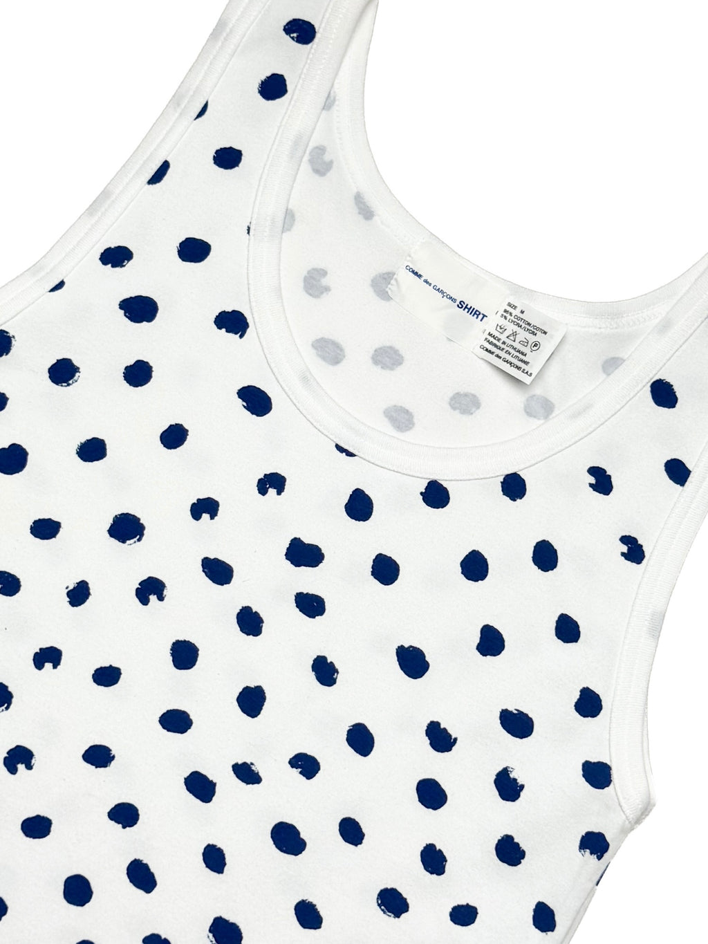 COMME DES GARCONS Shirt Polka Dot White Tanktop