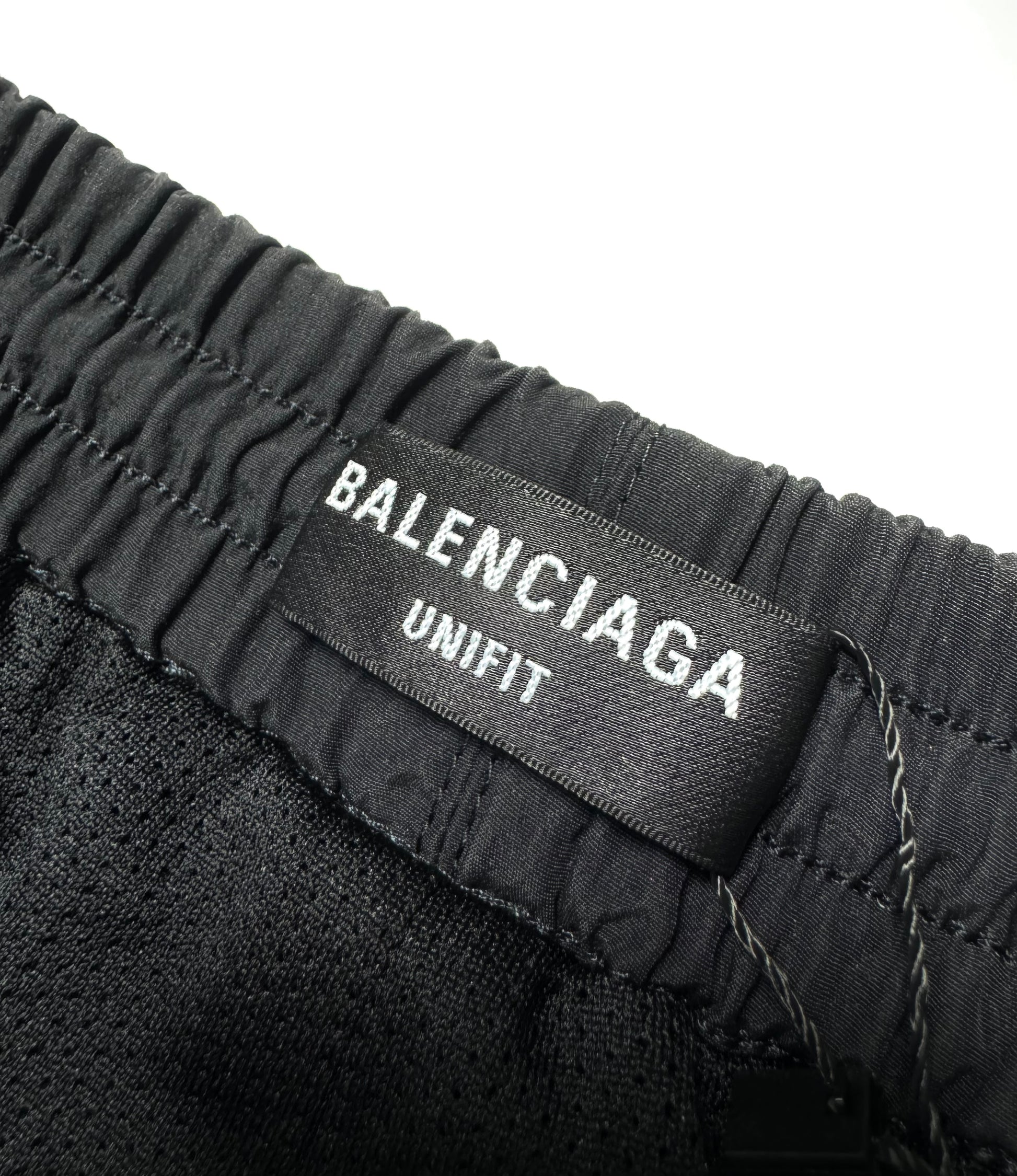 Balenciaga Unifit Sporty B Logo Track Black Nylon Pant