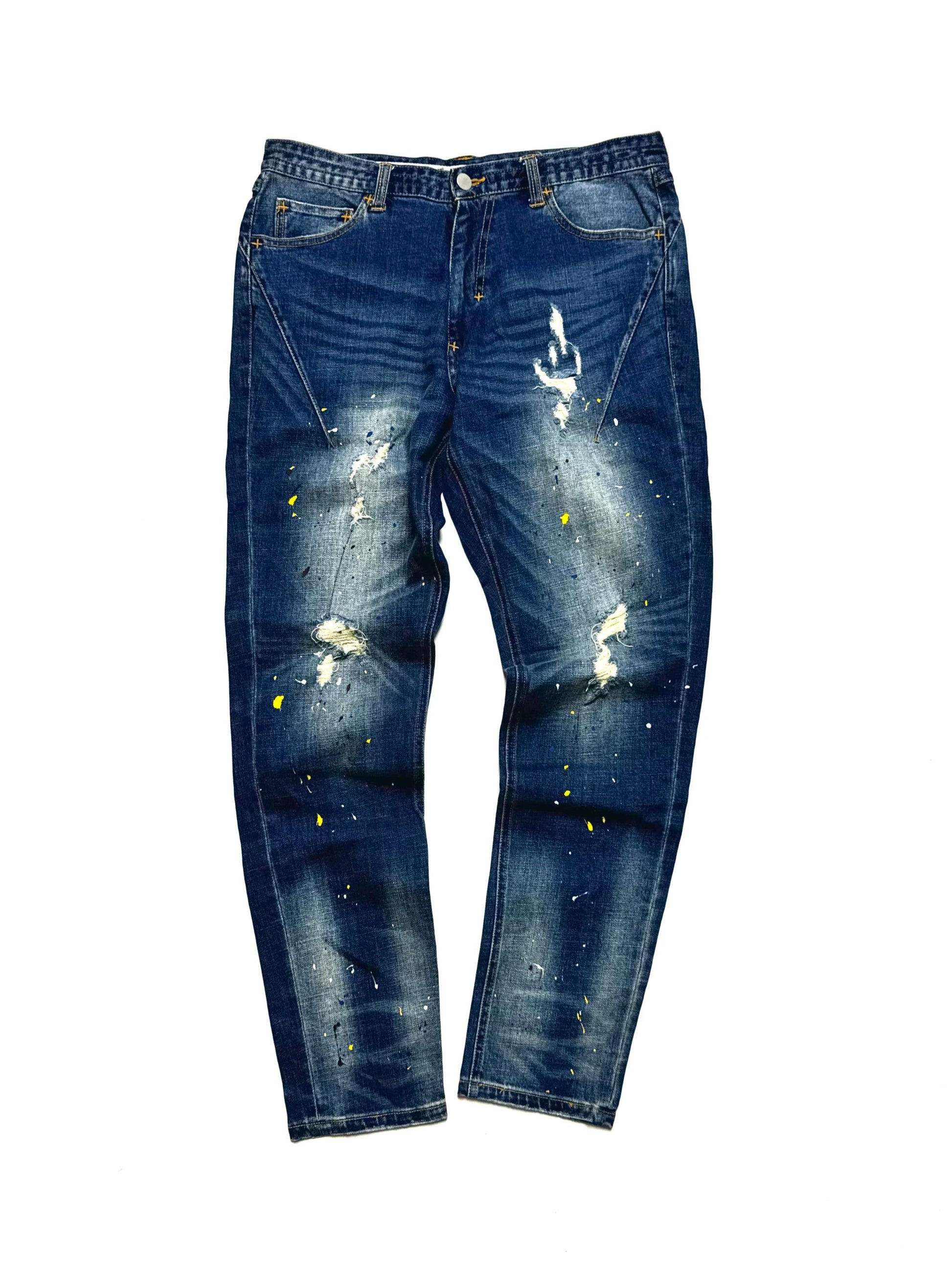 Number Nine Painted Dark Washed Distressed Jean