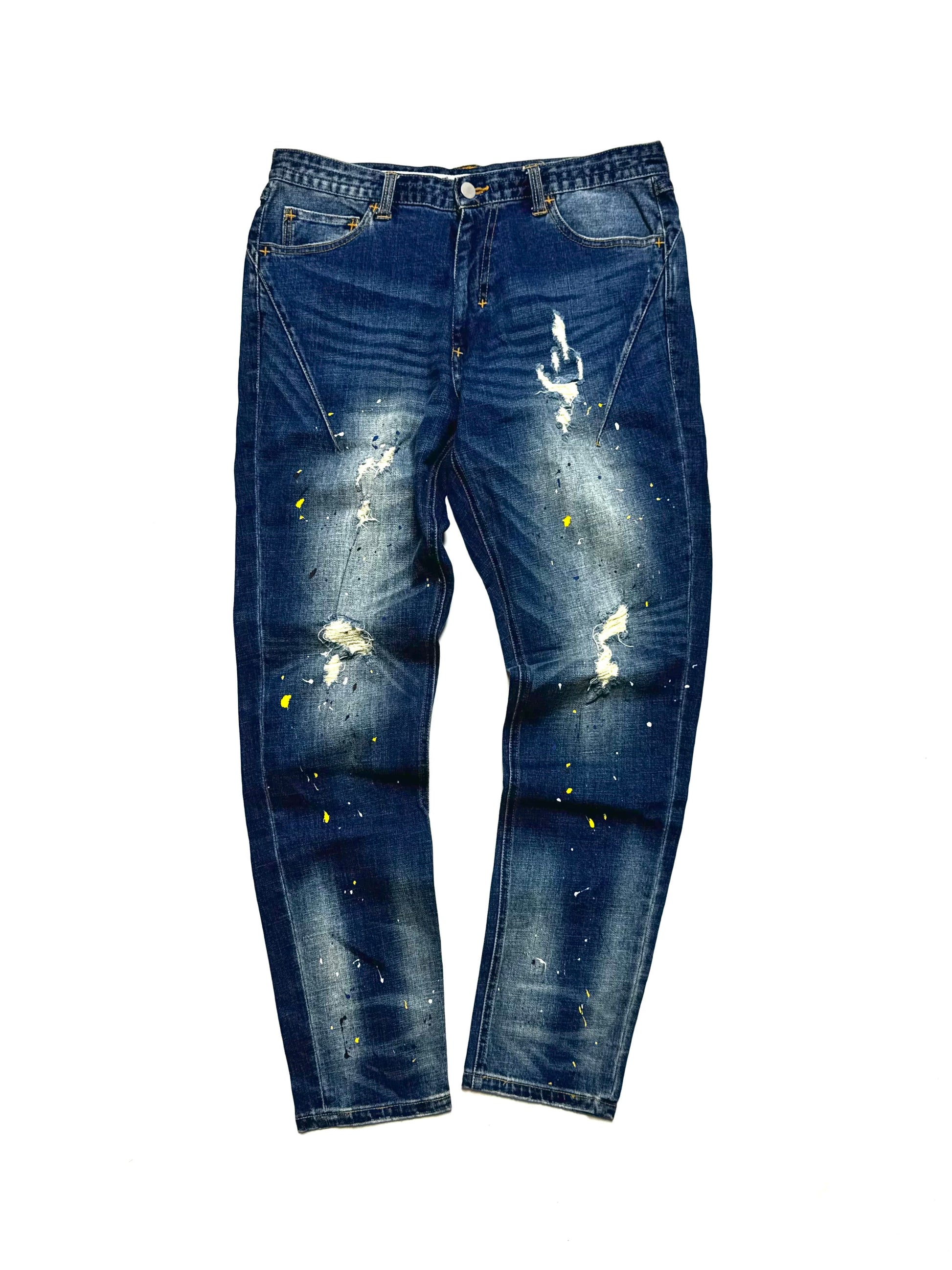Number Nine Painted Dark Washed Distressed Jean