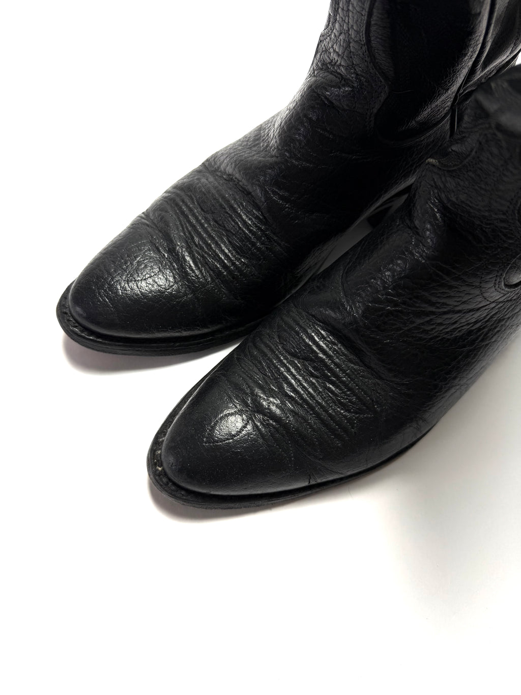 Dan Post Vintage Black Leather Cowboy Boots