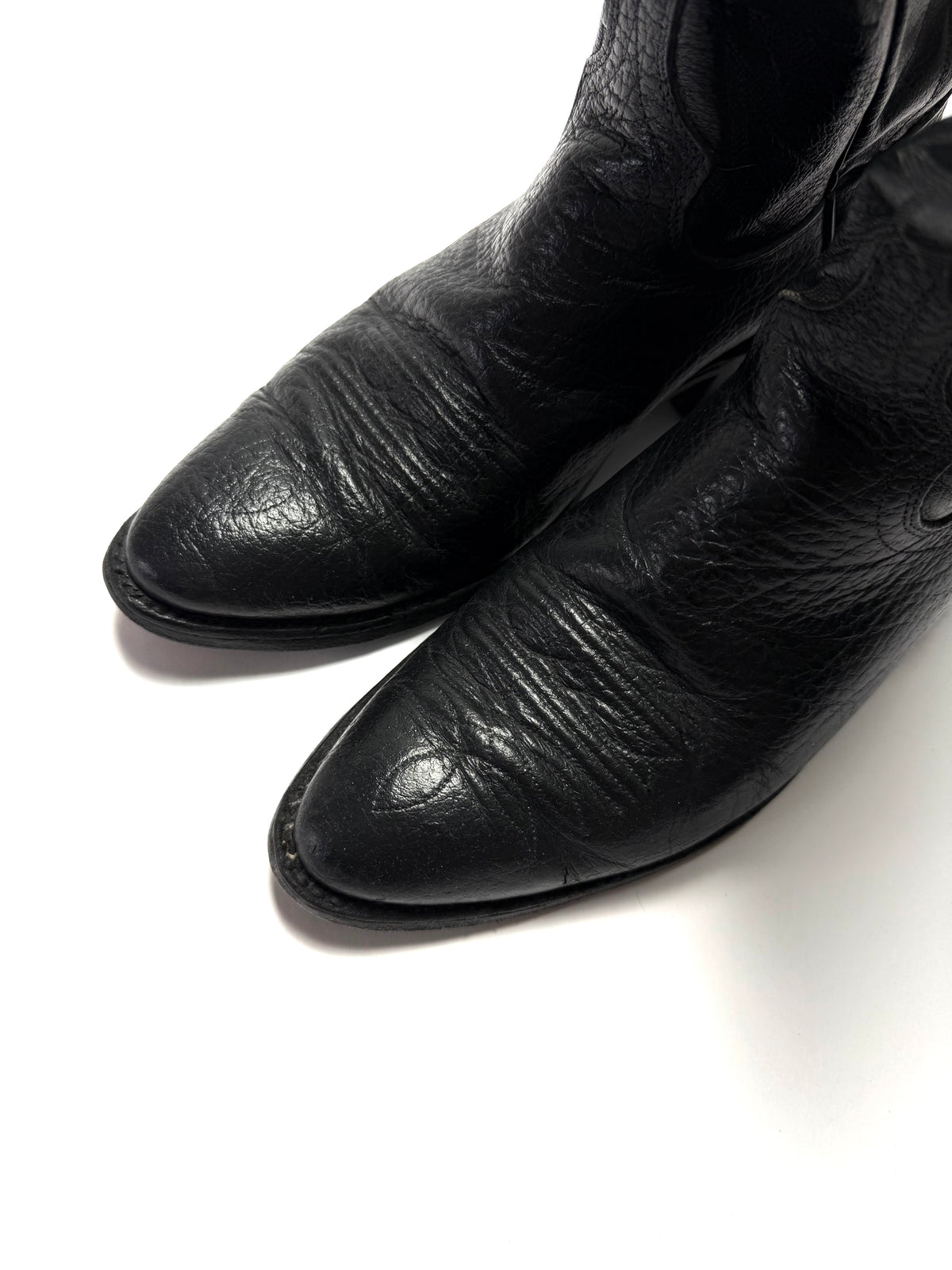 Dan Post Vintage Black Leather Cowboy Boots