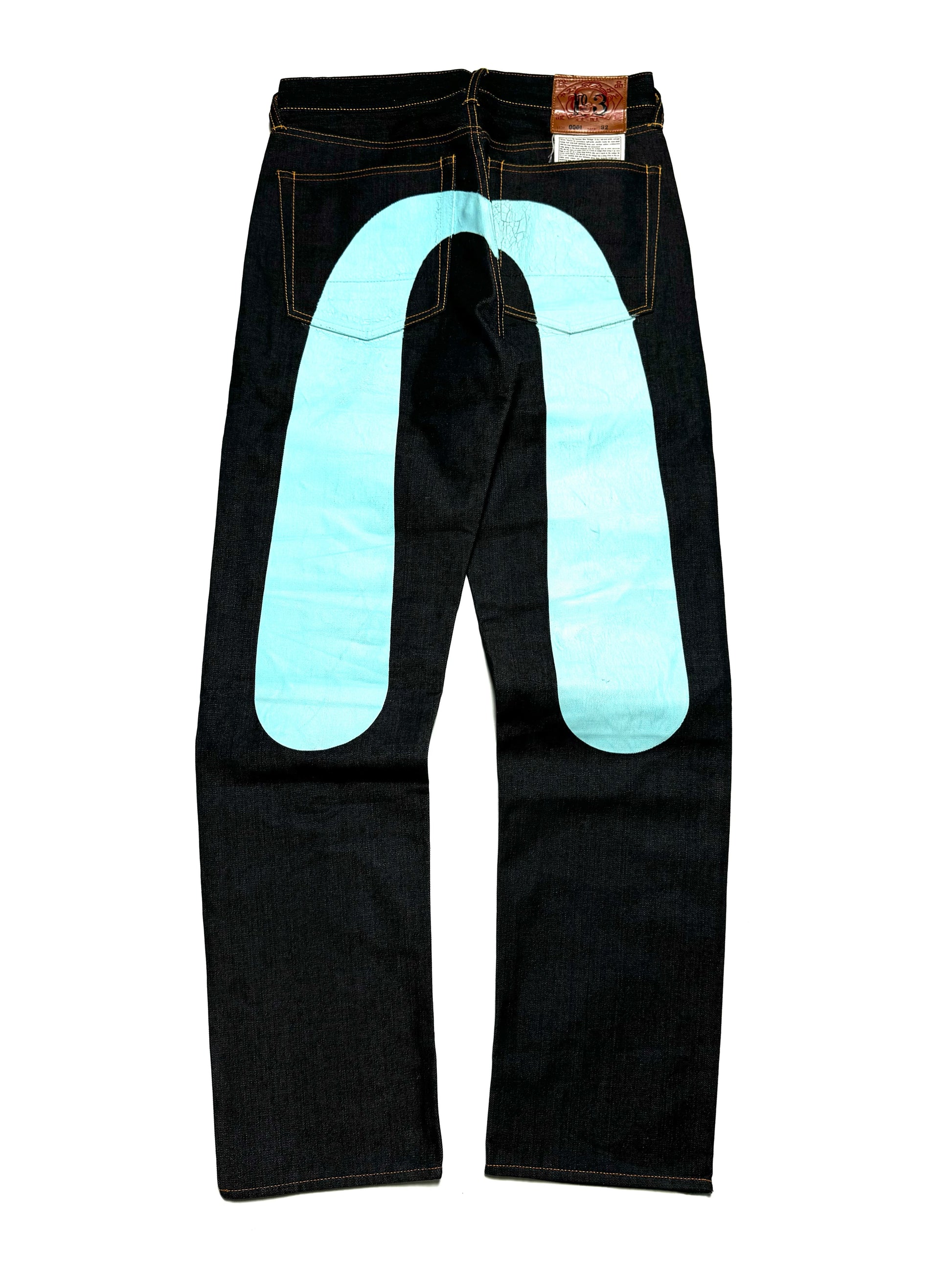 Evisu No.3 Baby Blue Daicock Raw Denim Jean