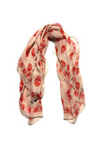 Alexander McQueen Red Silk Skull Scarf