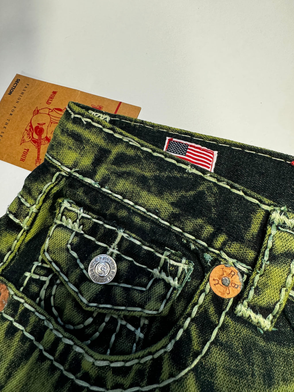 True Religion Green Brushed Short Jort