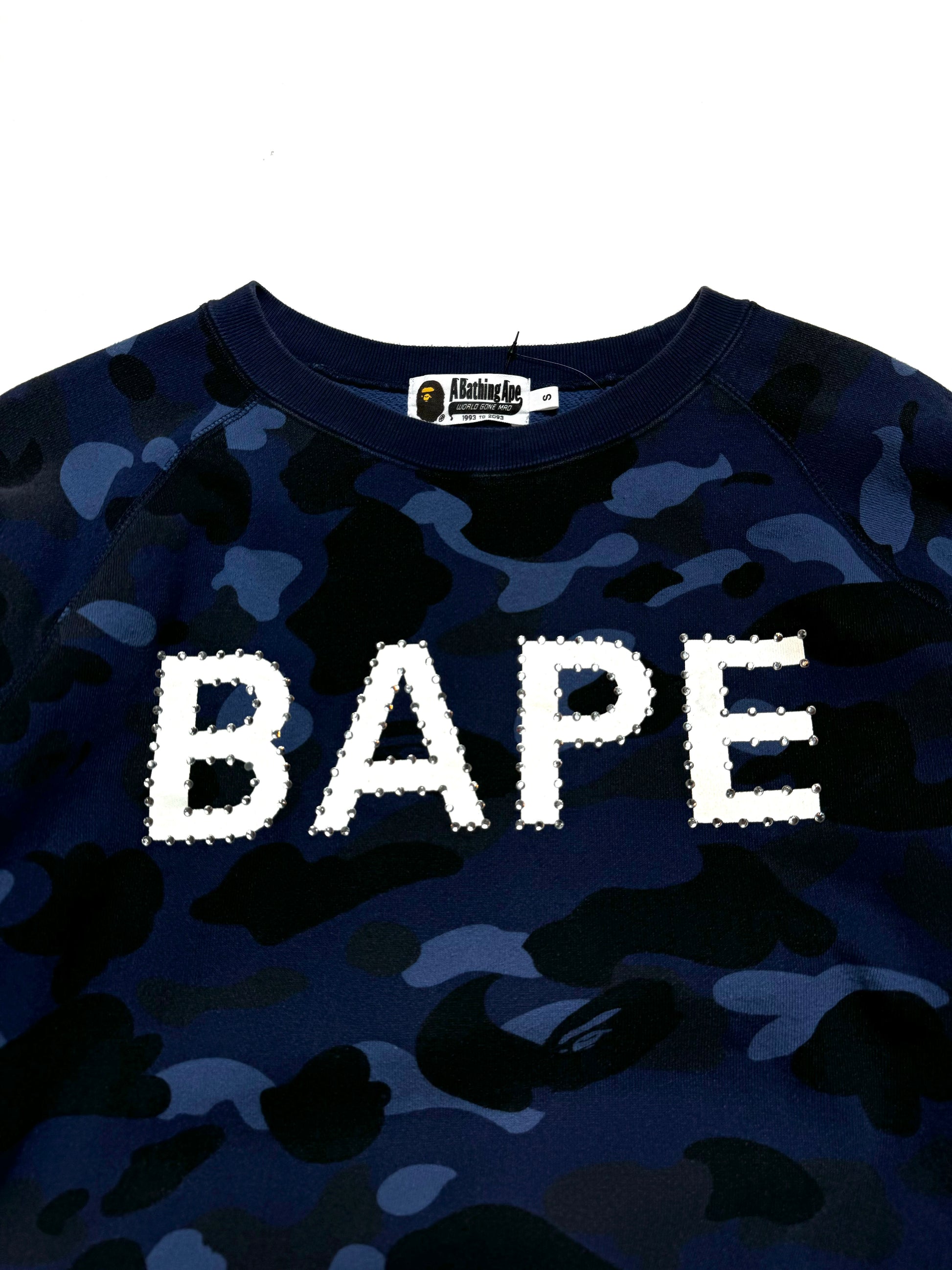 BAPE x Swarovski Blue Camo Crewneck