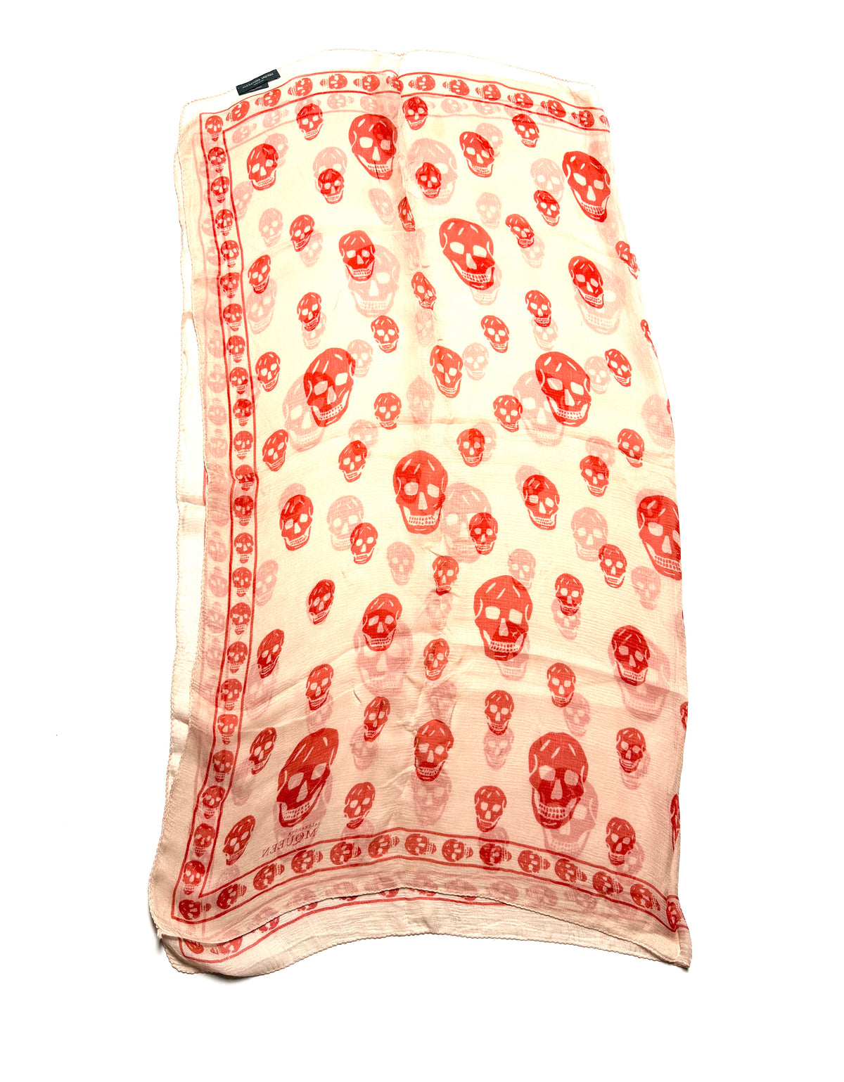 Alexander McQueen Red Silk Skull Scarf