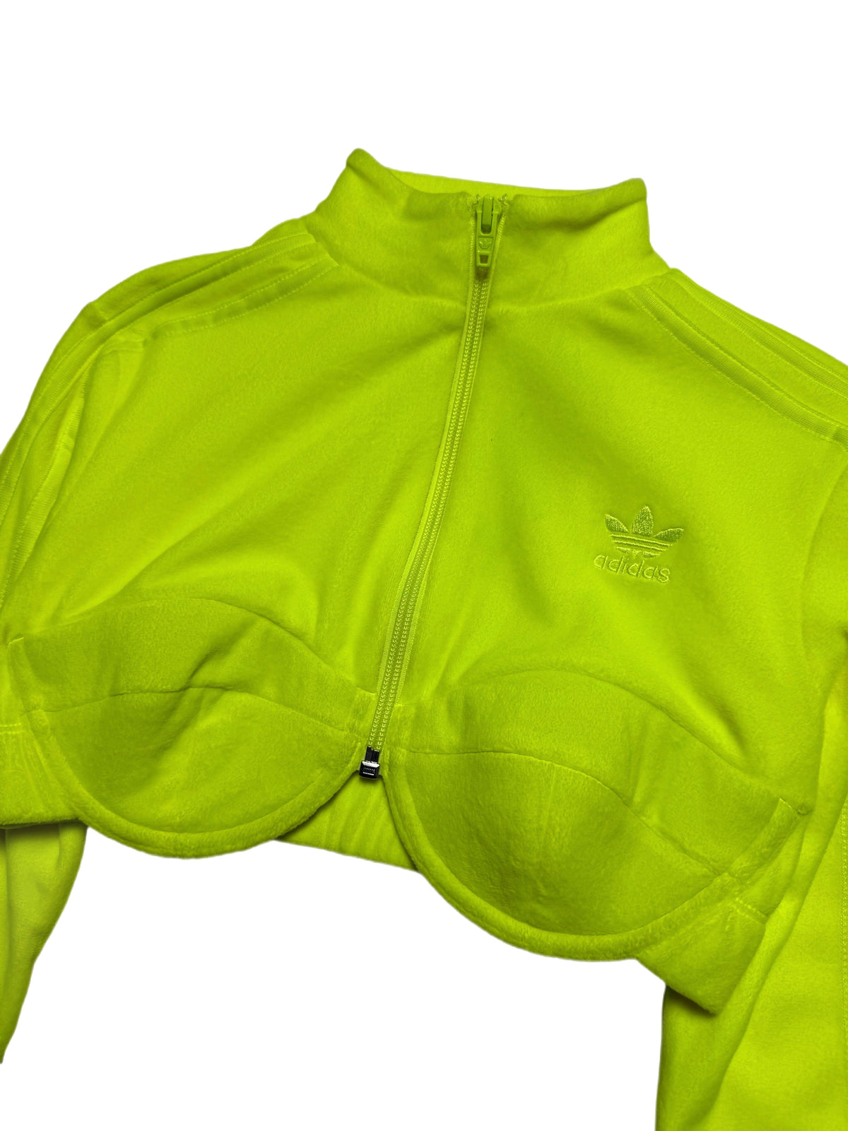 Adidas X Jeremy Scott Velour Cropped Zip Track Top Yellow