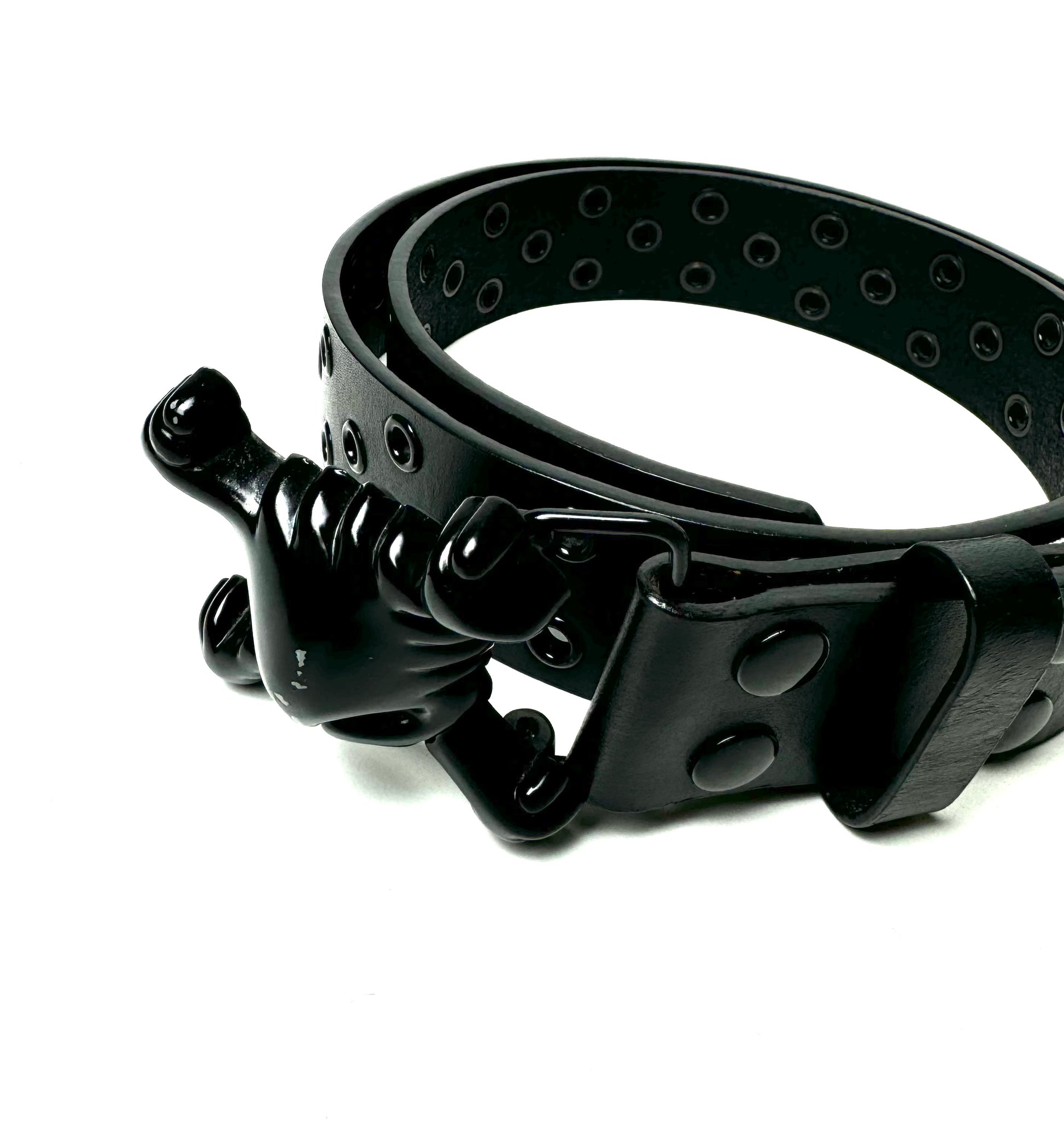Oakley 2008 Black Skull Metal Leather Belt