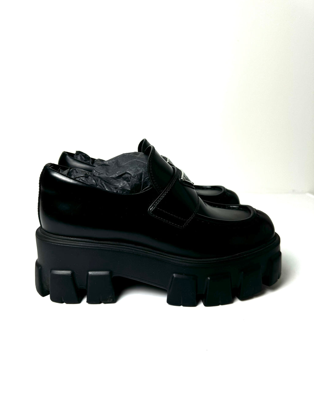 Prada Monolith Brushed Leather Loafer