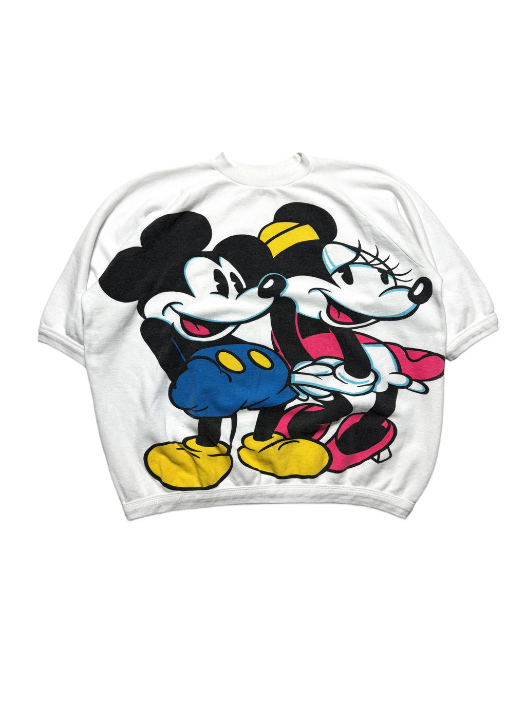 American Character Mickey Mouse White Quarter Sleeve 80s Crewneck
