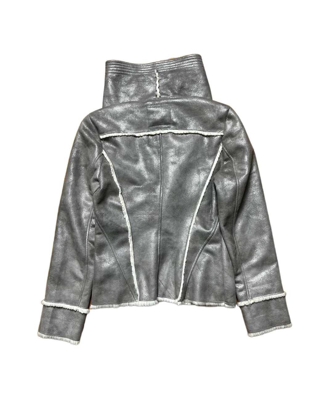 Guess Silver Fur Coat Jacket 90-00s