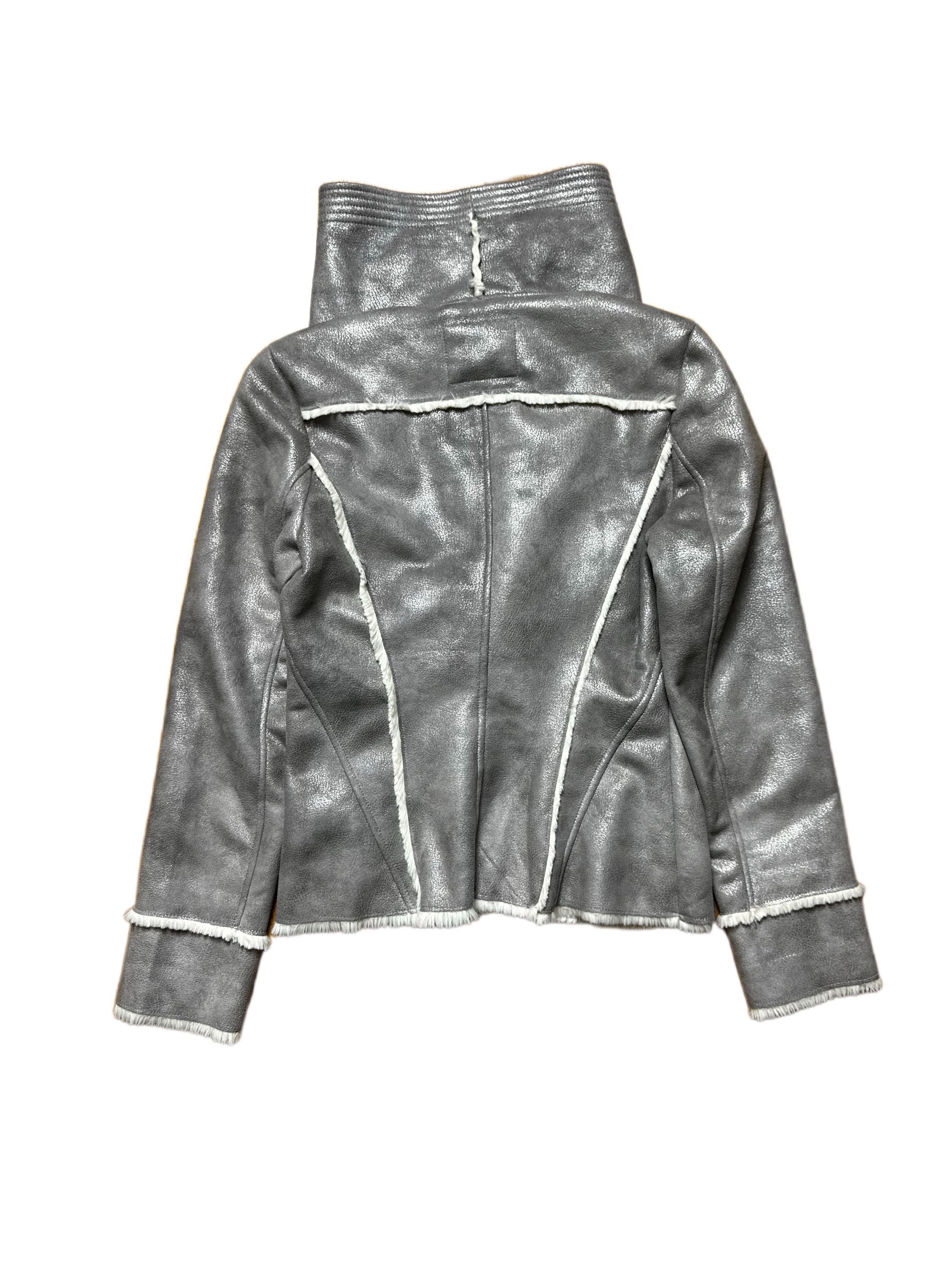 Guess Silver Fur Coat Jacket 90-00s