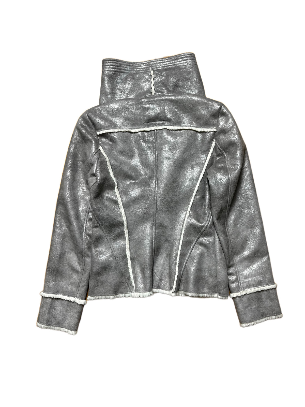 Guess Silver Fur Coat Jacket