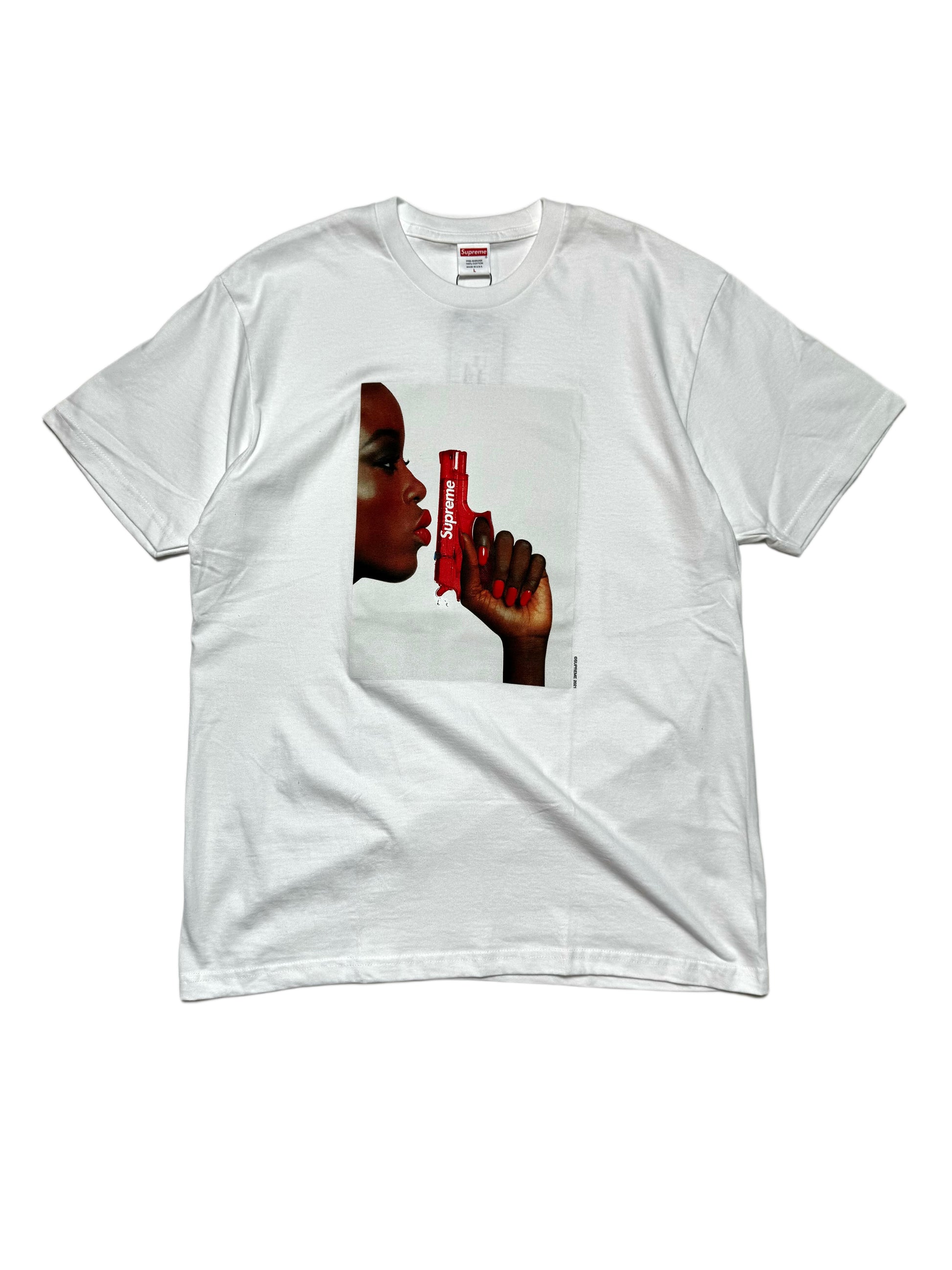 Supreme Red Gun White  Tee