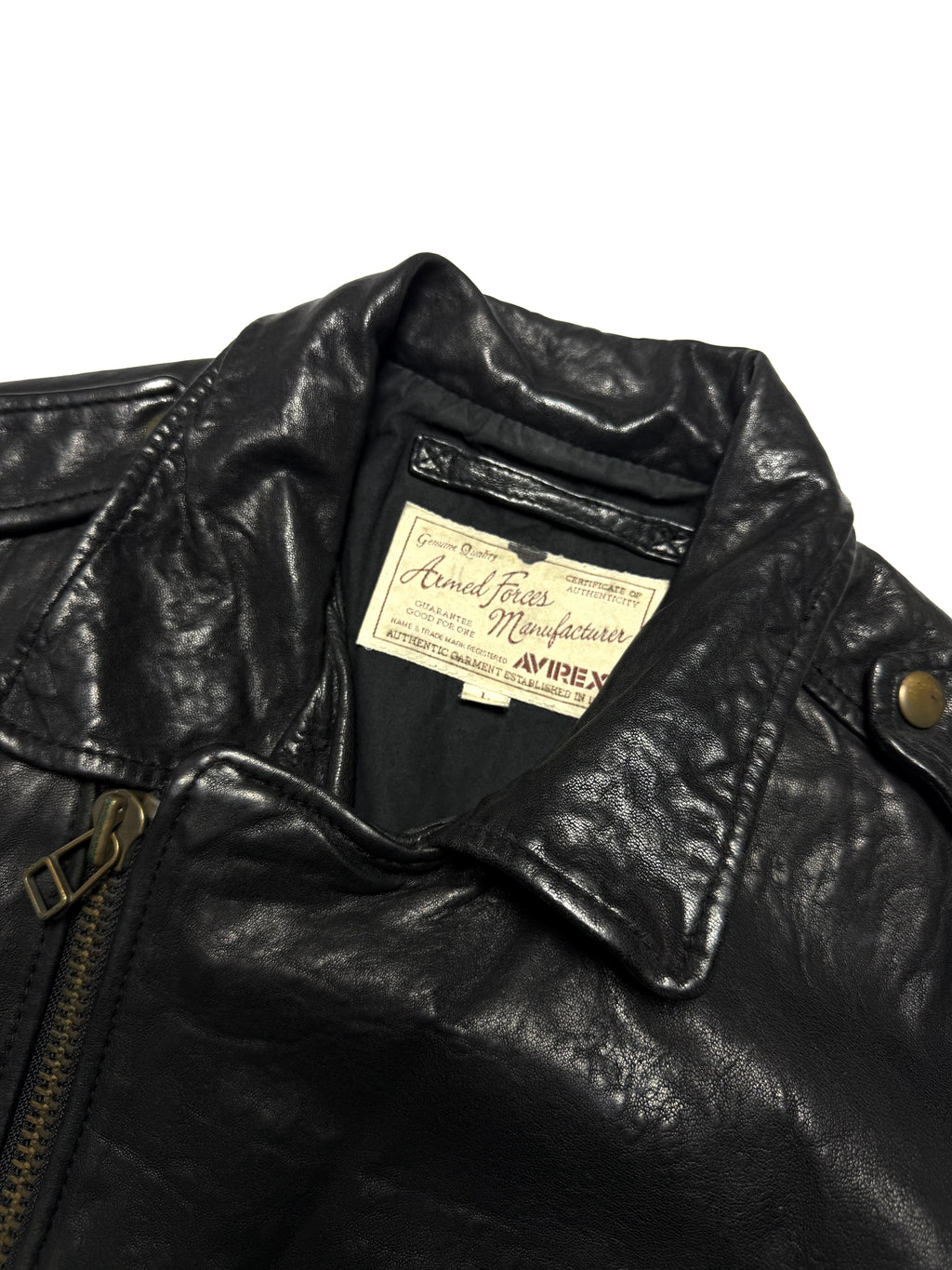 Avirex Lambskin Leather Motorcycle Rider Jacket