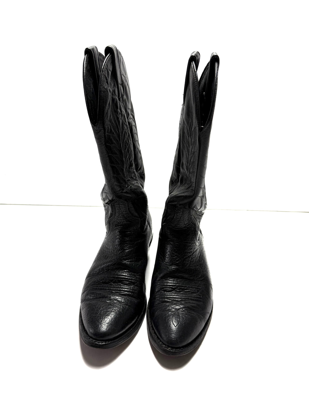 Dan Post Vintage Black Leather Cowboy Boots