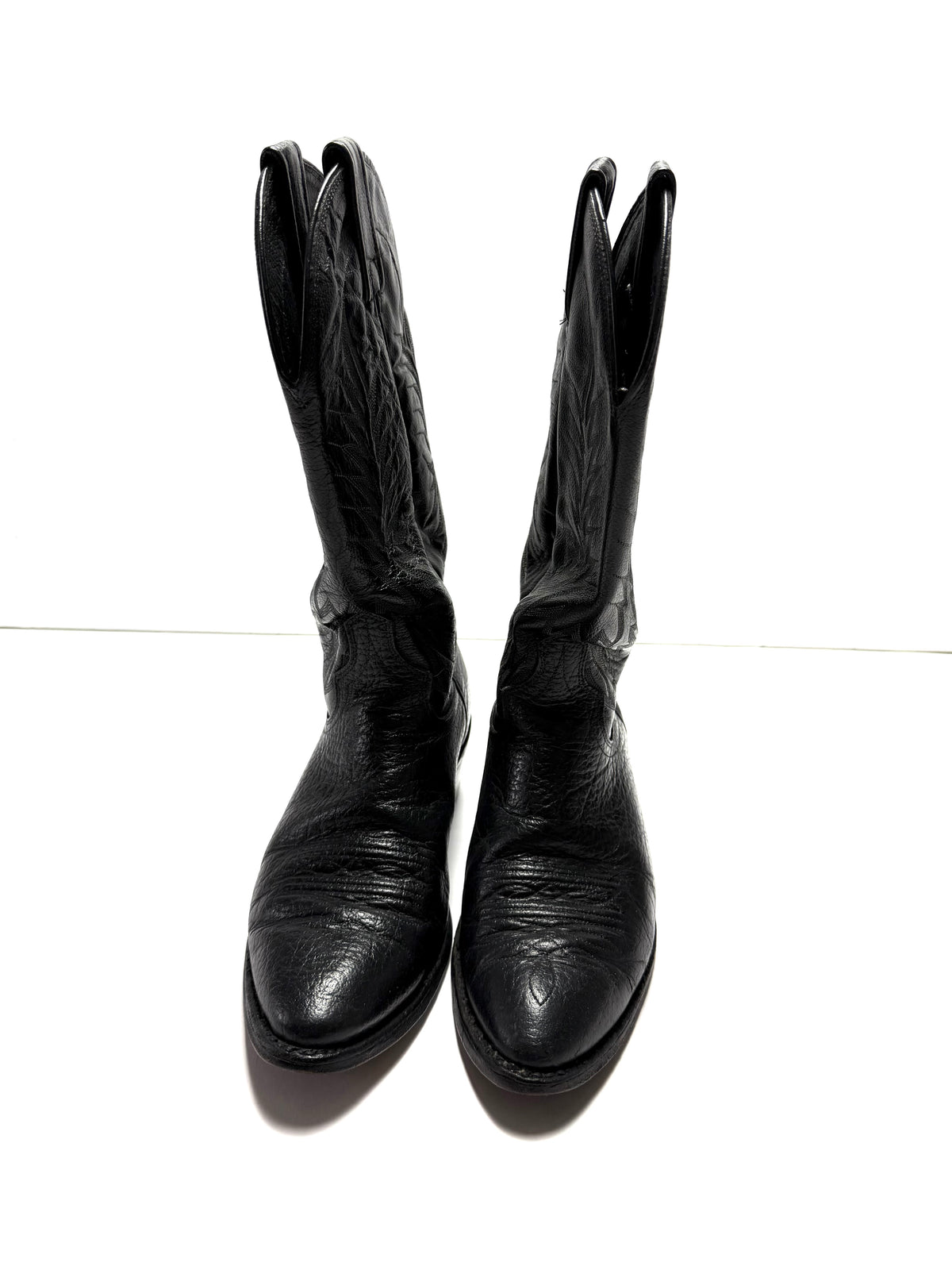 Dan Post Vintage Black Leather Cowboy Boots