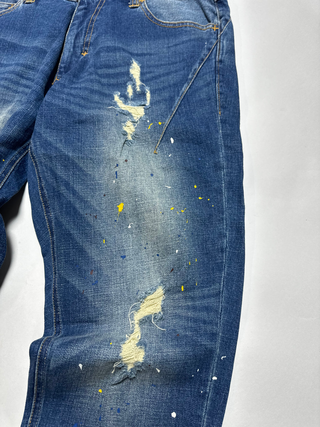 Number Nine Painted Dark Washed Distressed Jean