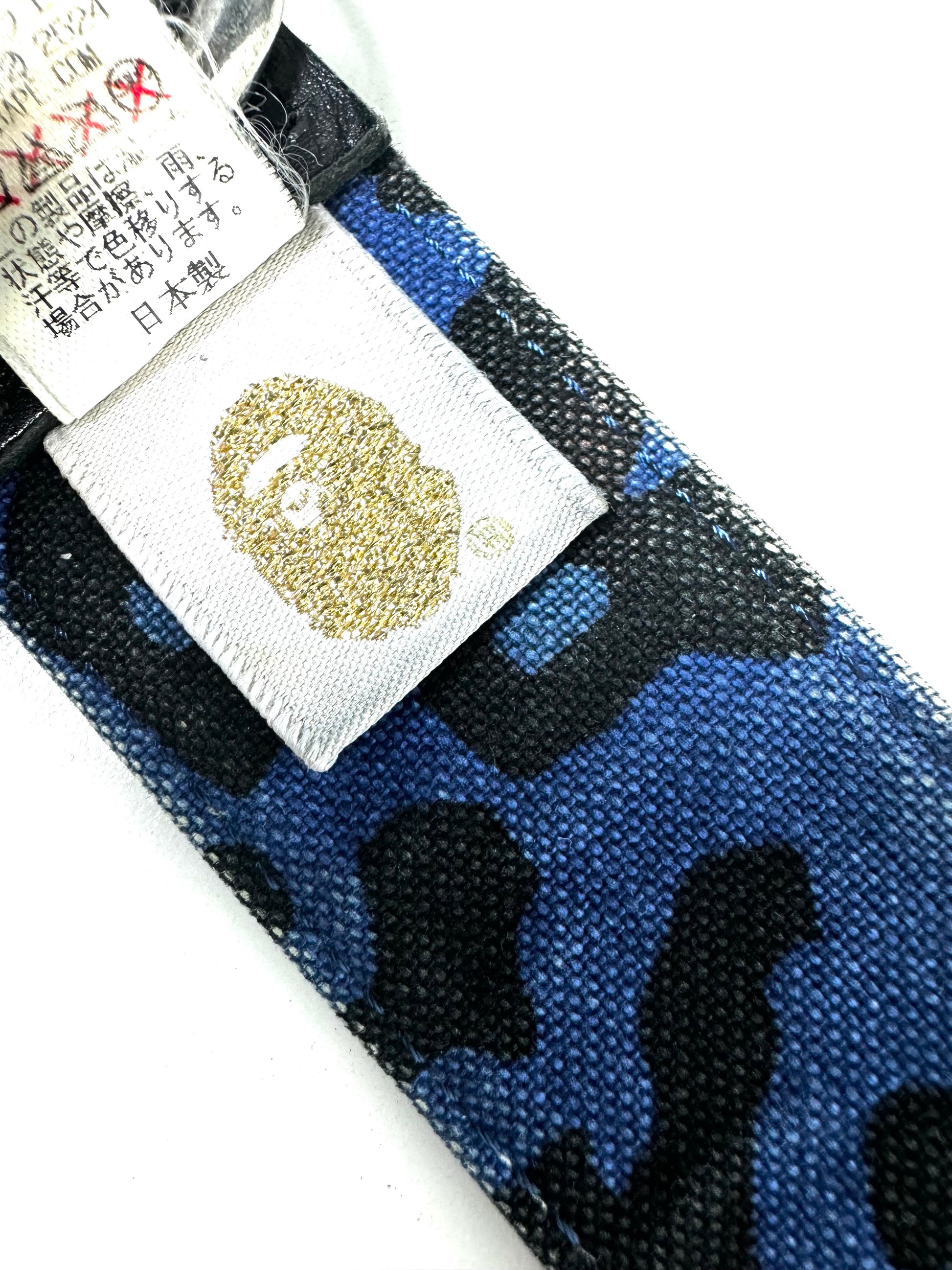 BAPE Blue Leopard Canvas Belt