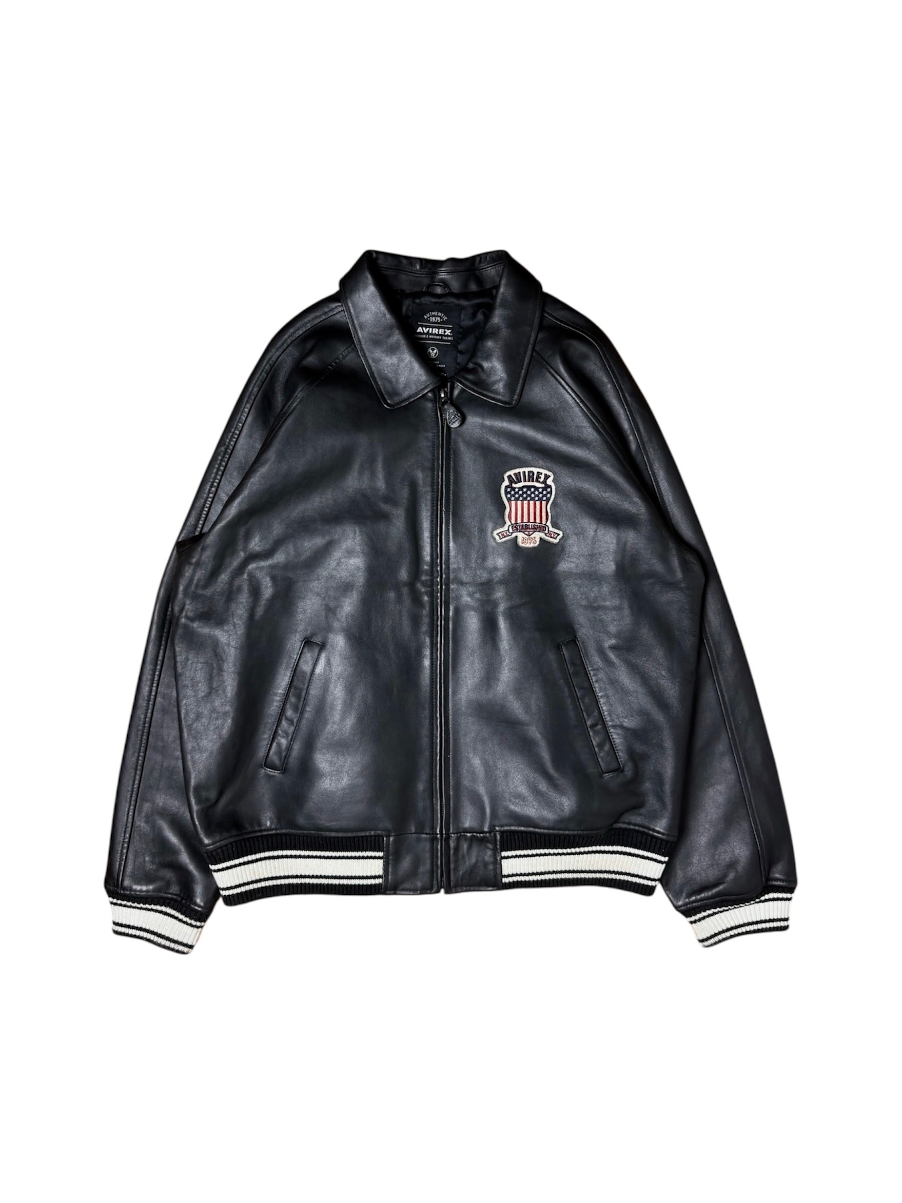 Avirex Black USA Leather Jacket