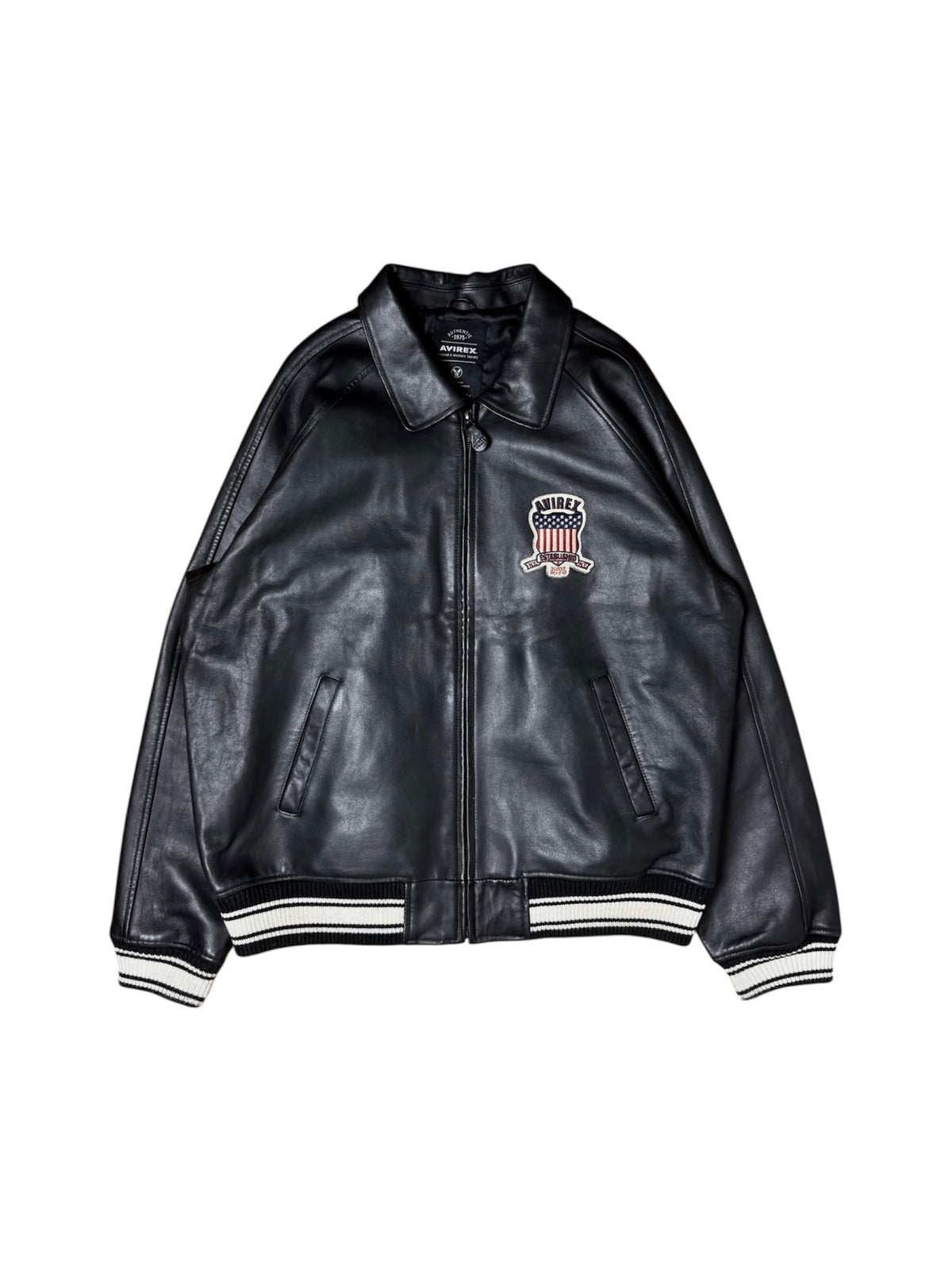 Avirex Black USA Leather Jacket