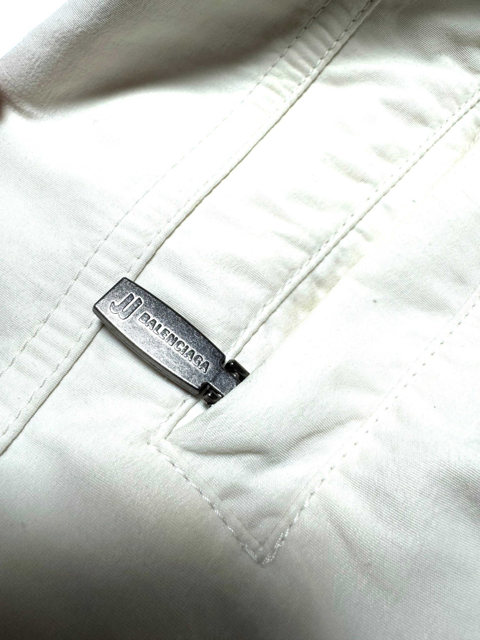 Balenciaga Unifit Sporty B Logo Track White Nylon Pant