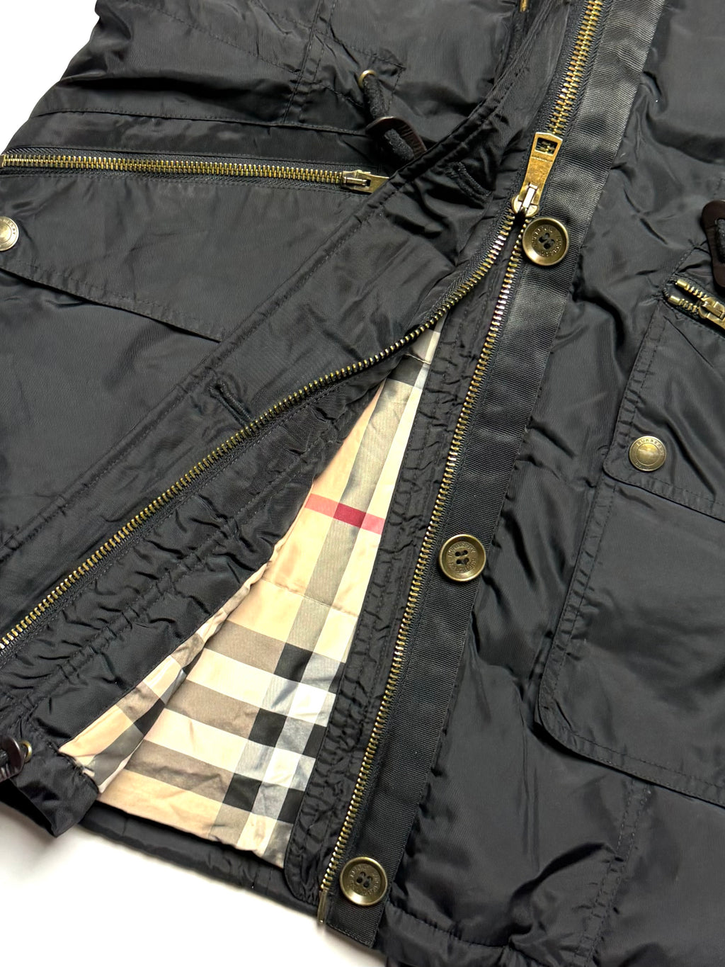 BURBERRY Fur Puffer Coat Black